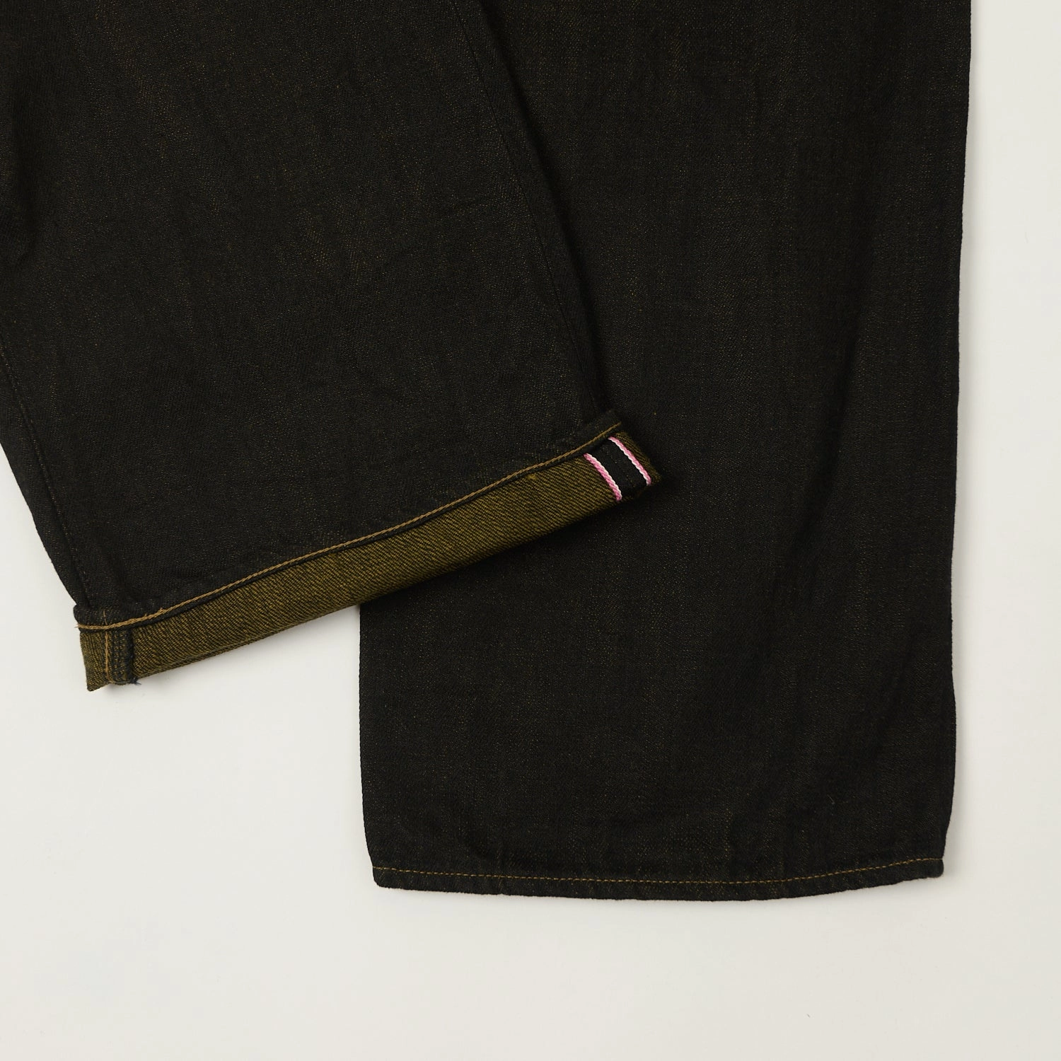 ONI Denim 222-BKOL 12.5oz Black x Olive Extra Wide Straight Jean - One Wash Easy Care