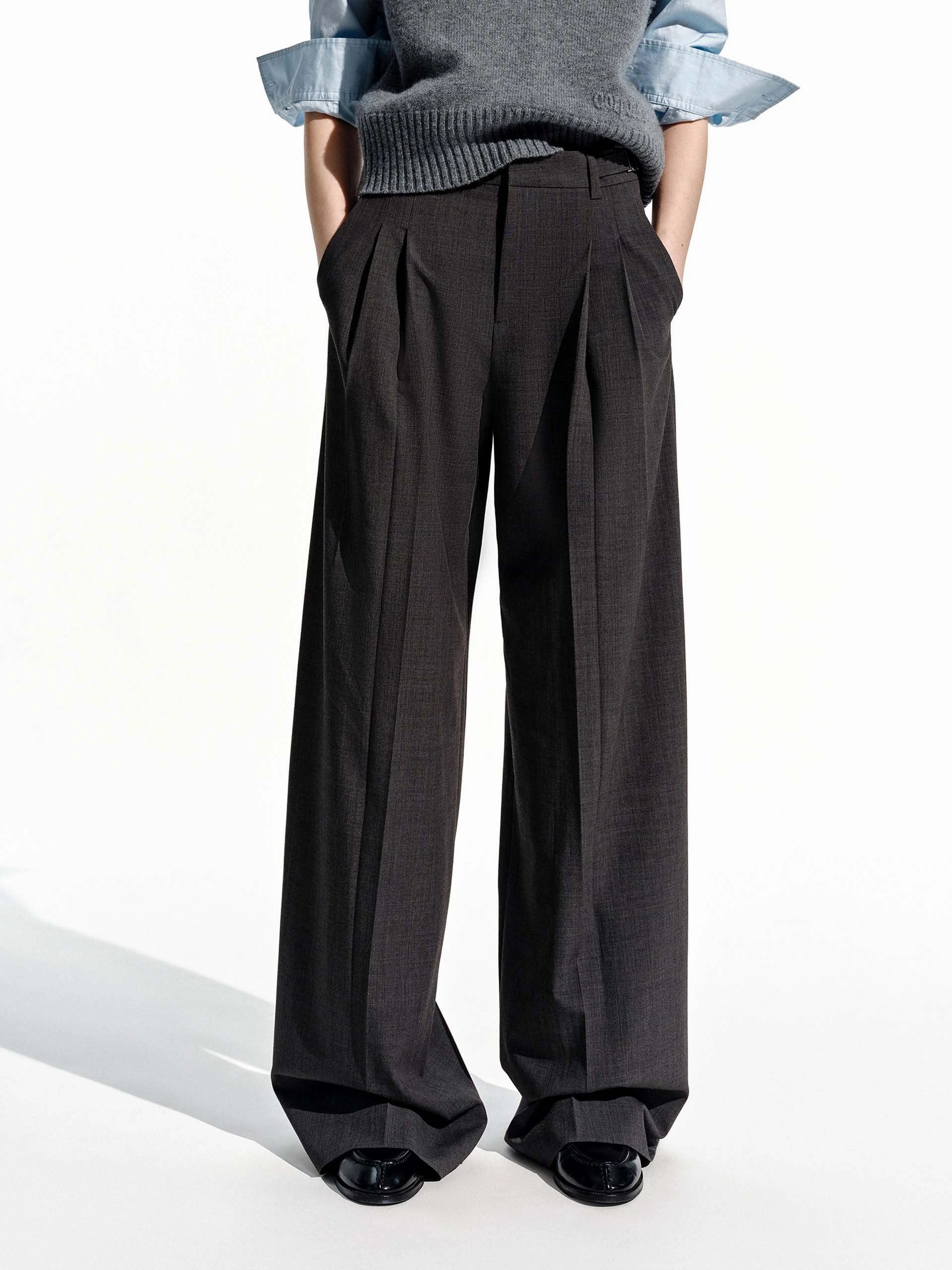 Comfort-First Relaxed Wide Leg Trousers