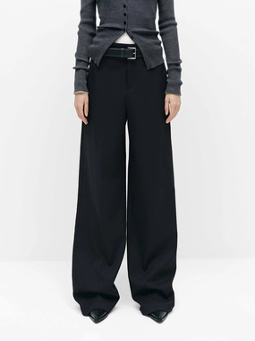 Sleek Design Travel Ready Relaxed Wool Blend Pants