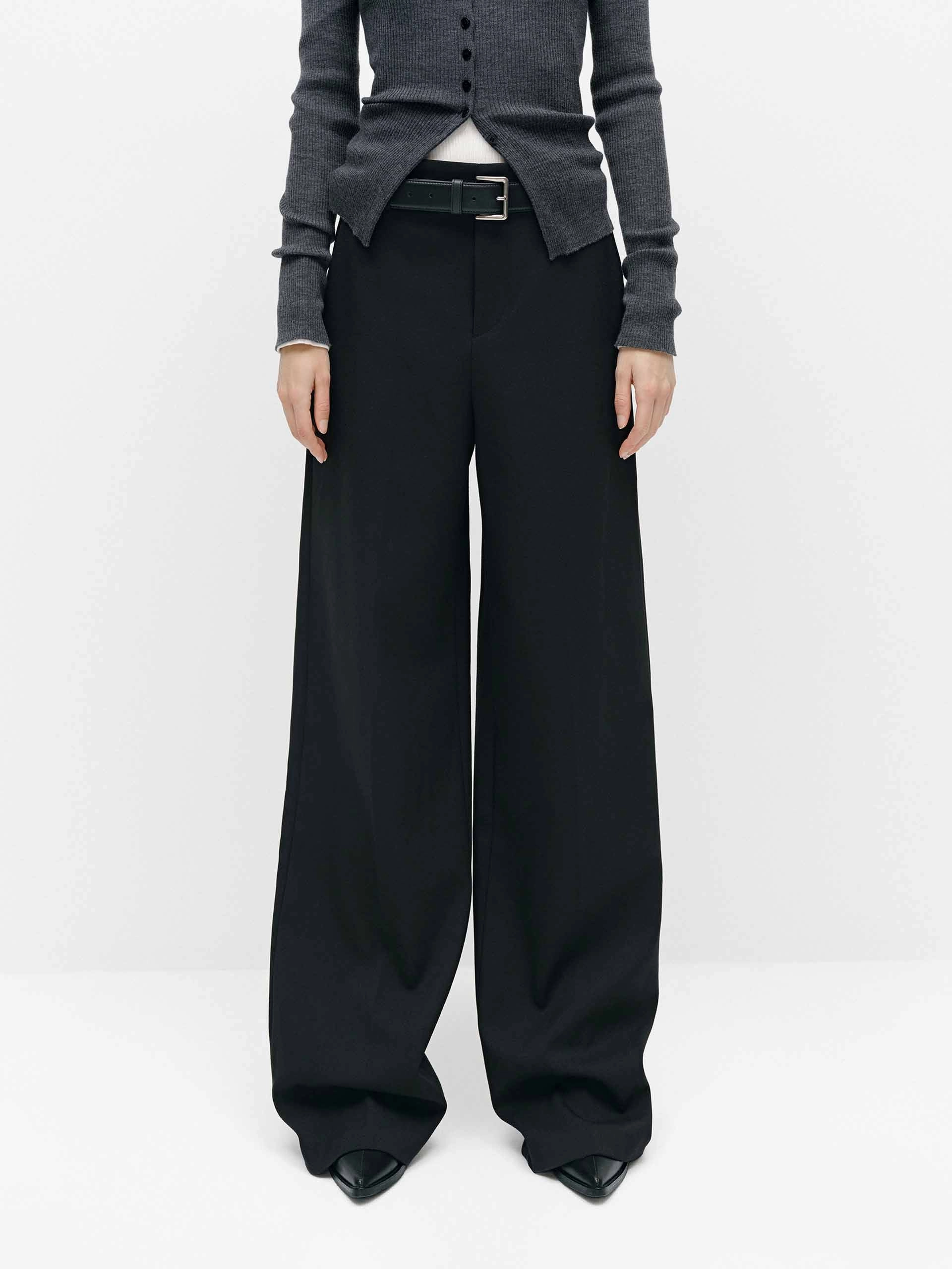 Sleek Design Travel Ready Relaxed Wool Blend Pants