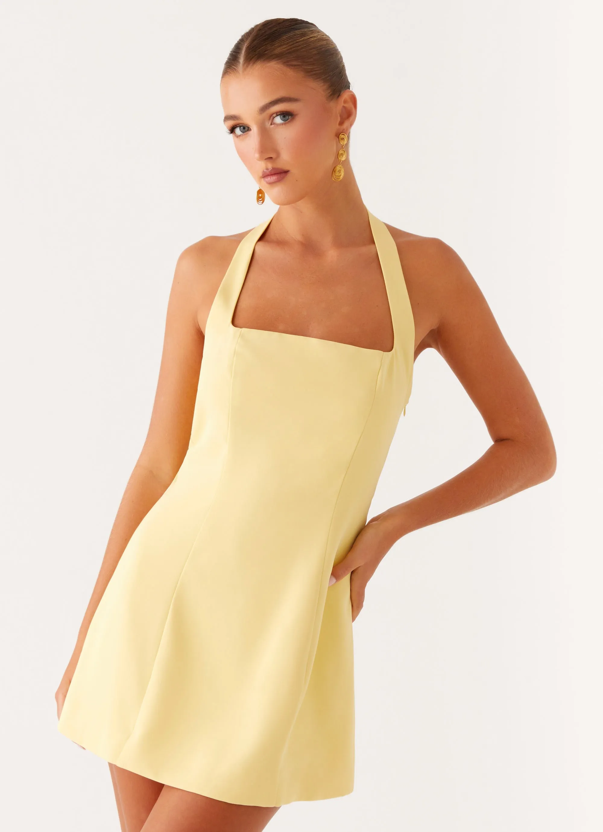 Remi Halter Mini Dress - Yellow Cool Undertone