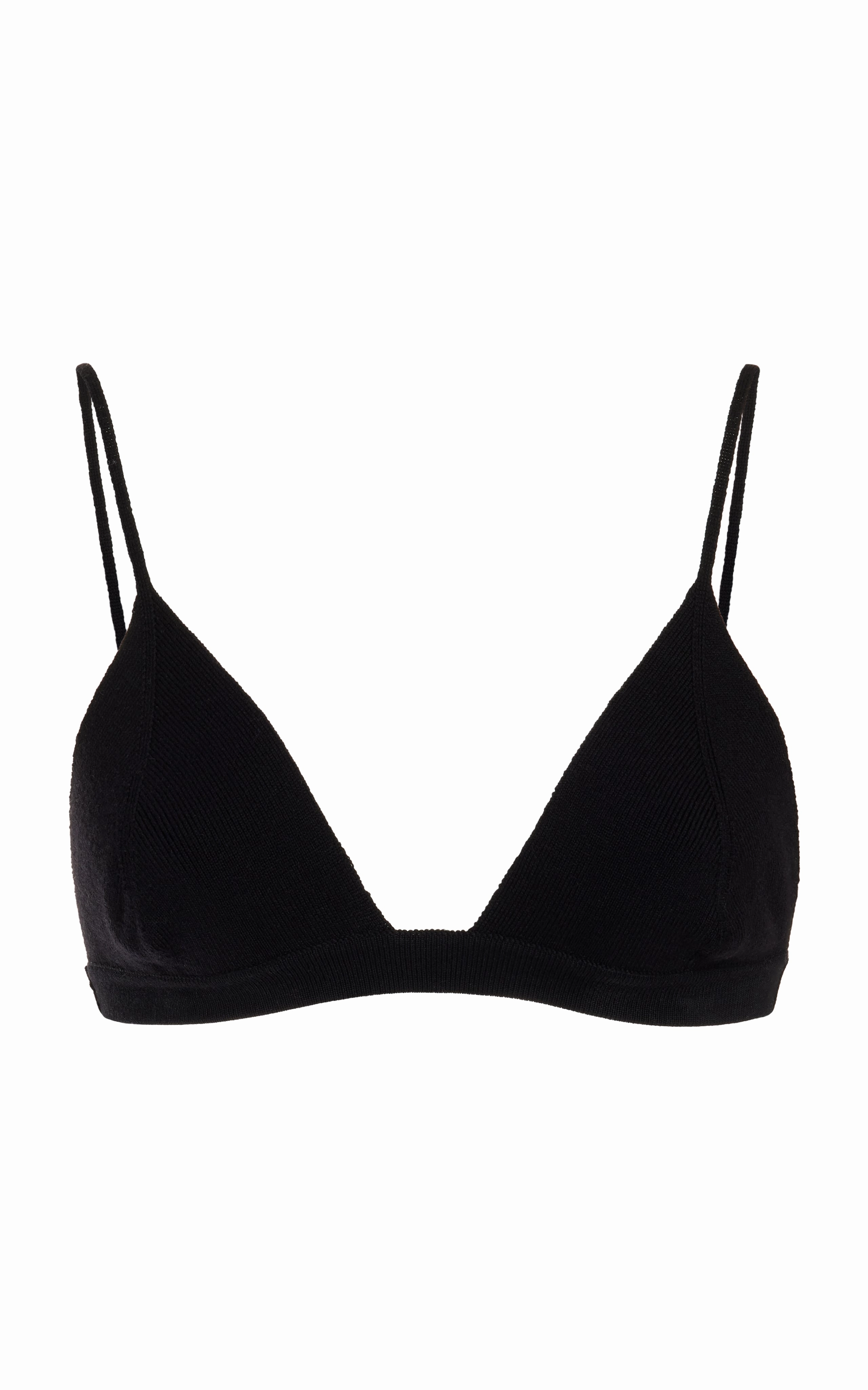 Chill Proof Chevier Knit Bra in Black Merino Wool