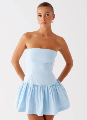 Riviera Mini Dress - Blue Textured Flow