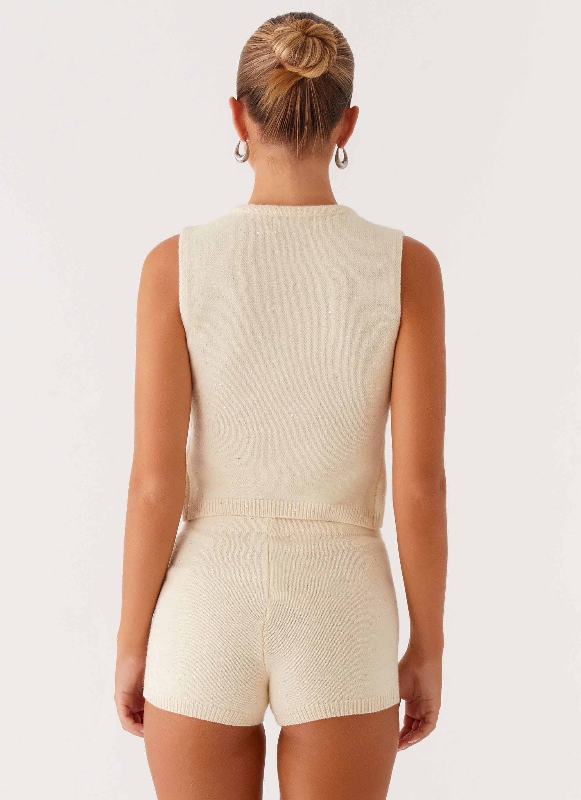 mobile Ownley Sequin Knit Top - Ivory