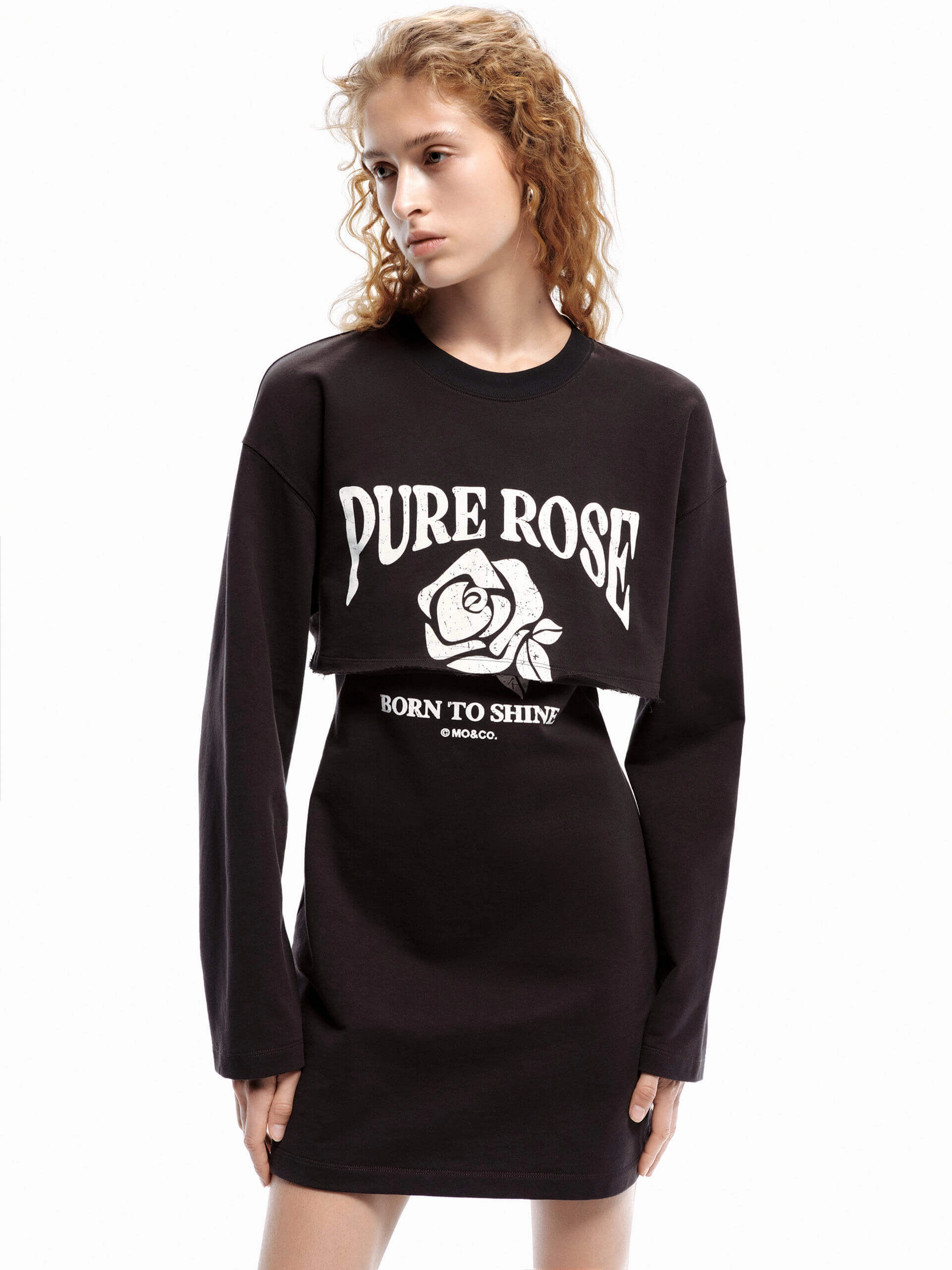 Rose Pattern Tank Dress Light Mood High-waist