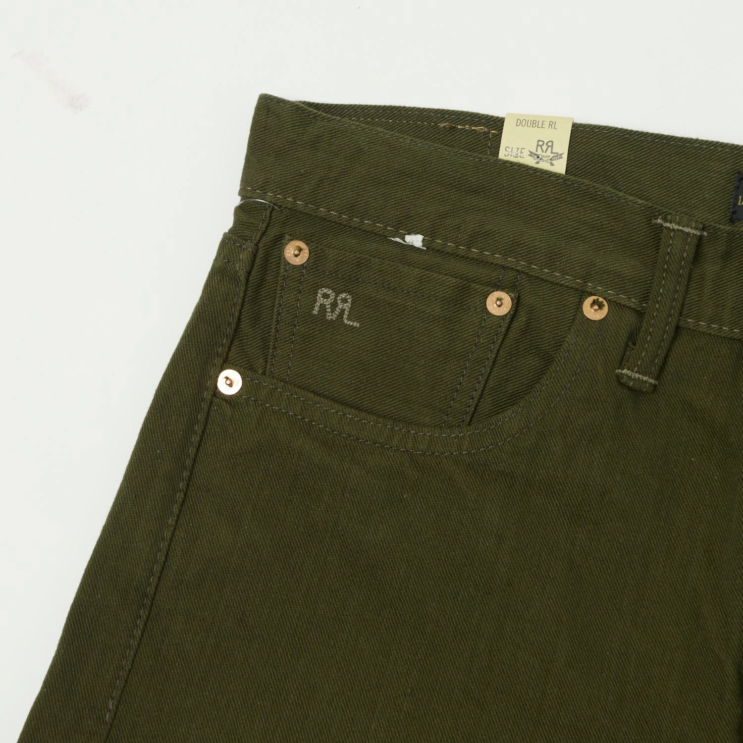 RRL Limited Edition Olive Regular Straight Jean - One Wash Minimalist Traveler Gear Bold Look
