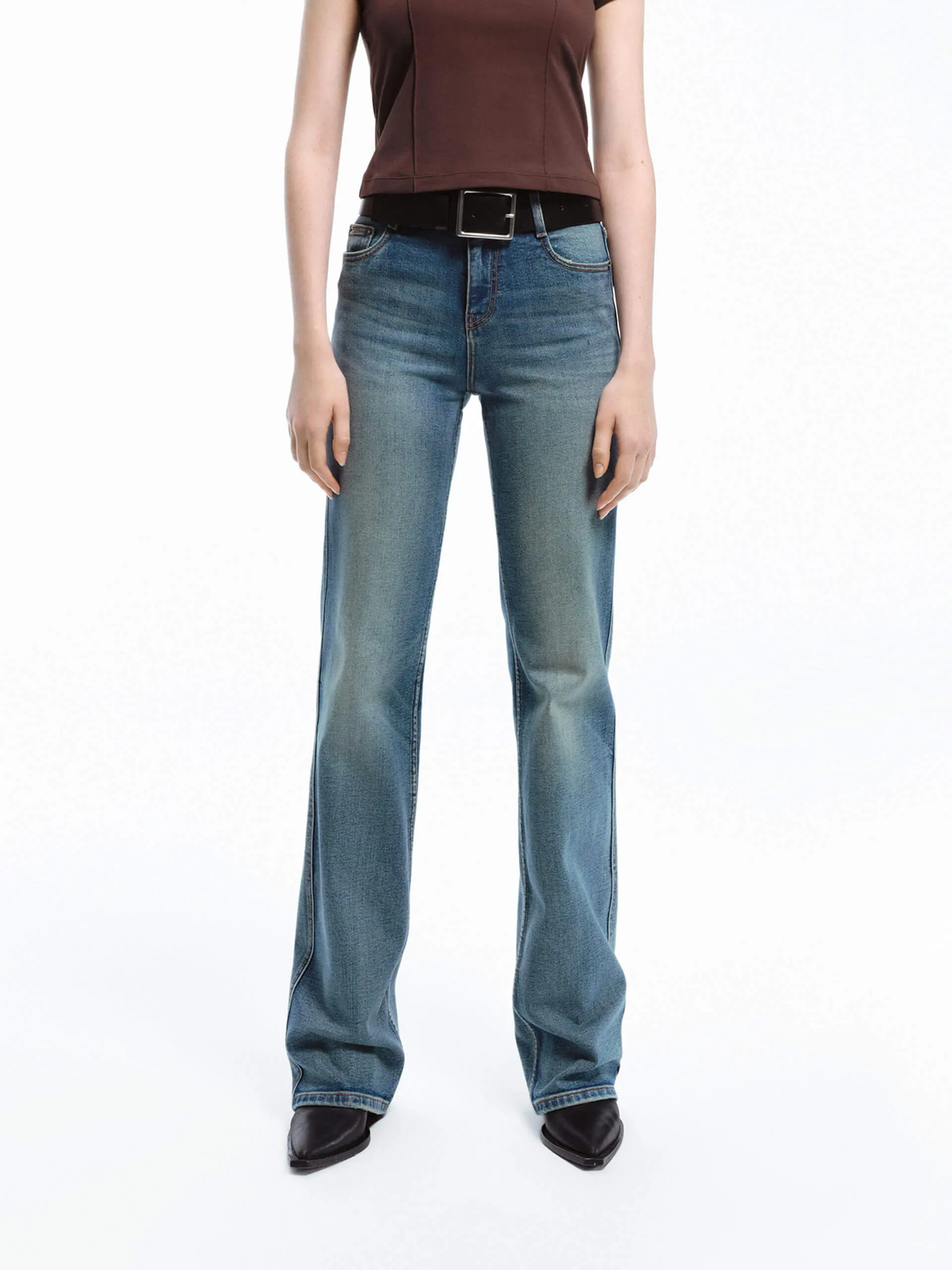 Vintage Cotton Straight Jeans Closet Classic Compact Weave Technology