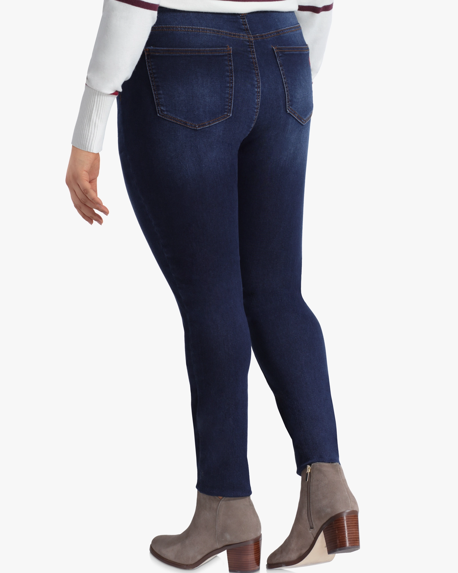 Loose Outdoor Adventure Work Meeting Flex Knit Waist Panel Frawley Skinny Jean | Dark Wash