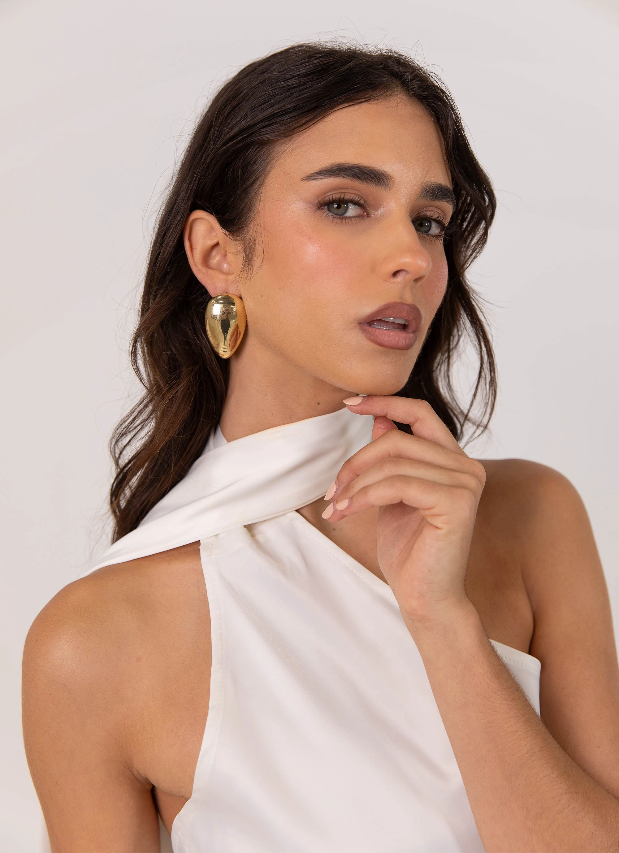 Cassandra Scarf Mini Dress - Pearl Raglan-Sleeve