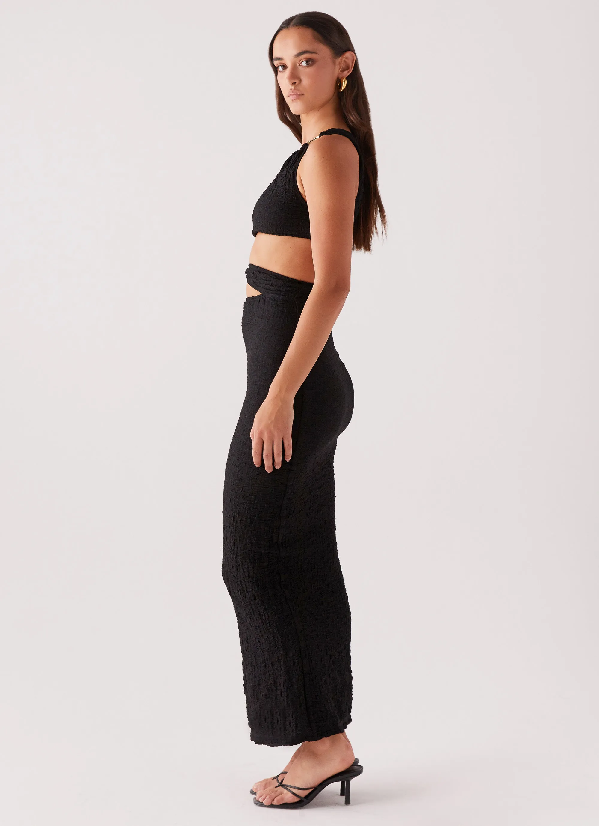 North Haven Maxi Dress - Black Calm Shine