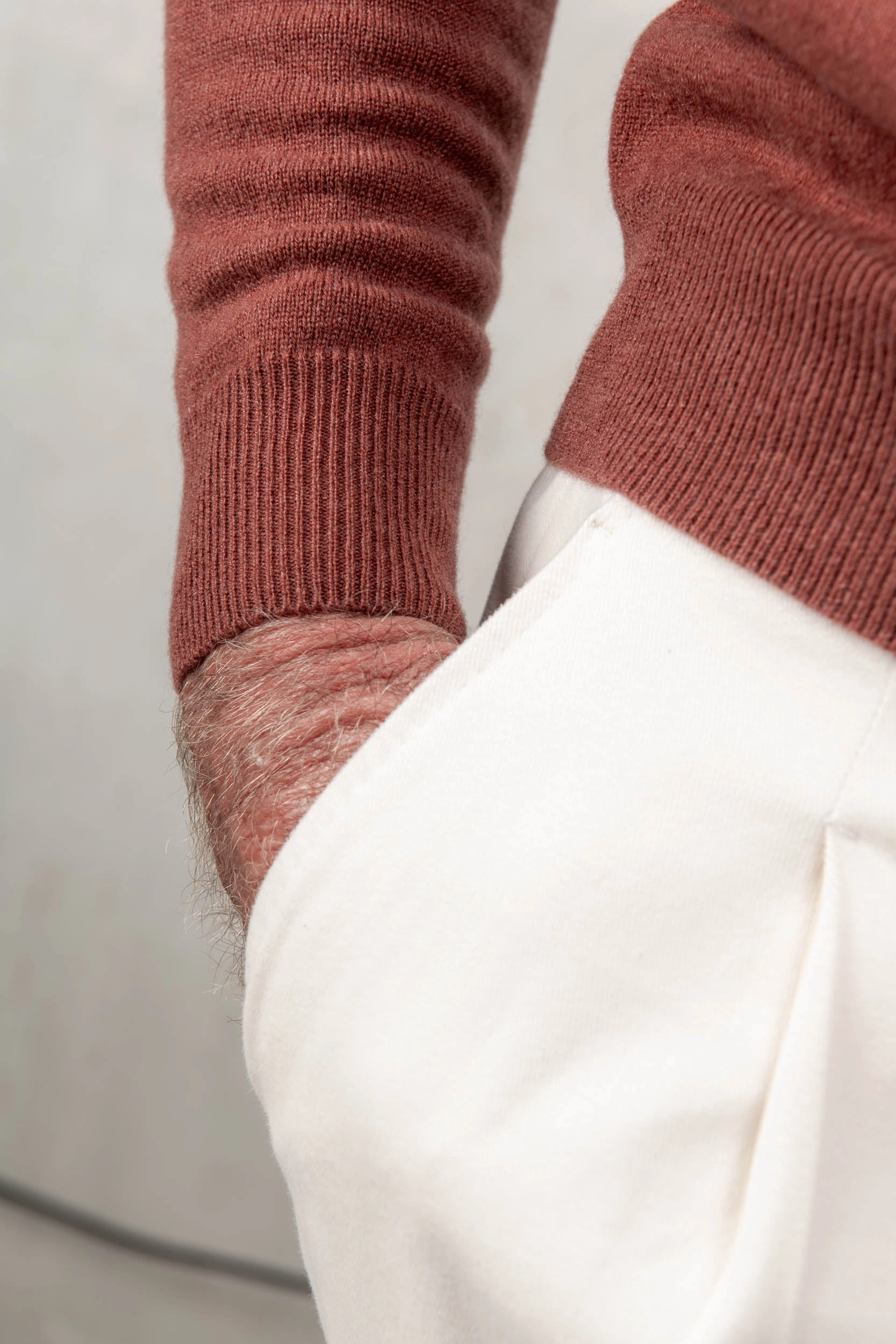 Rusty cashmere round neck ?C Made in Italy Timeless Feel Street Casual Style