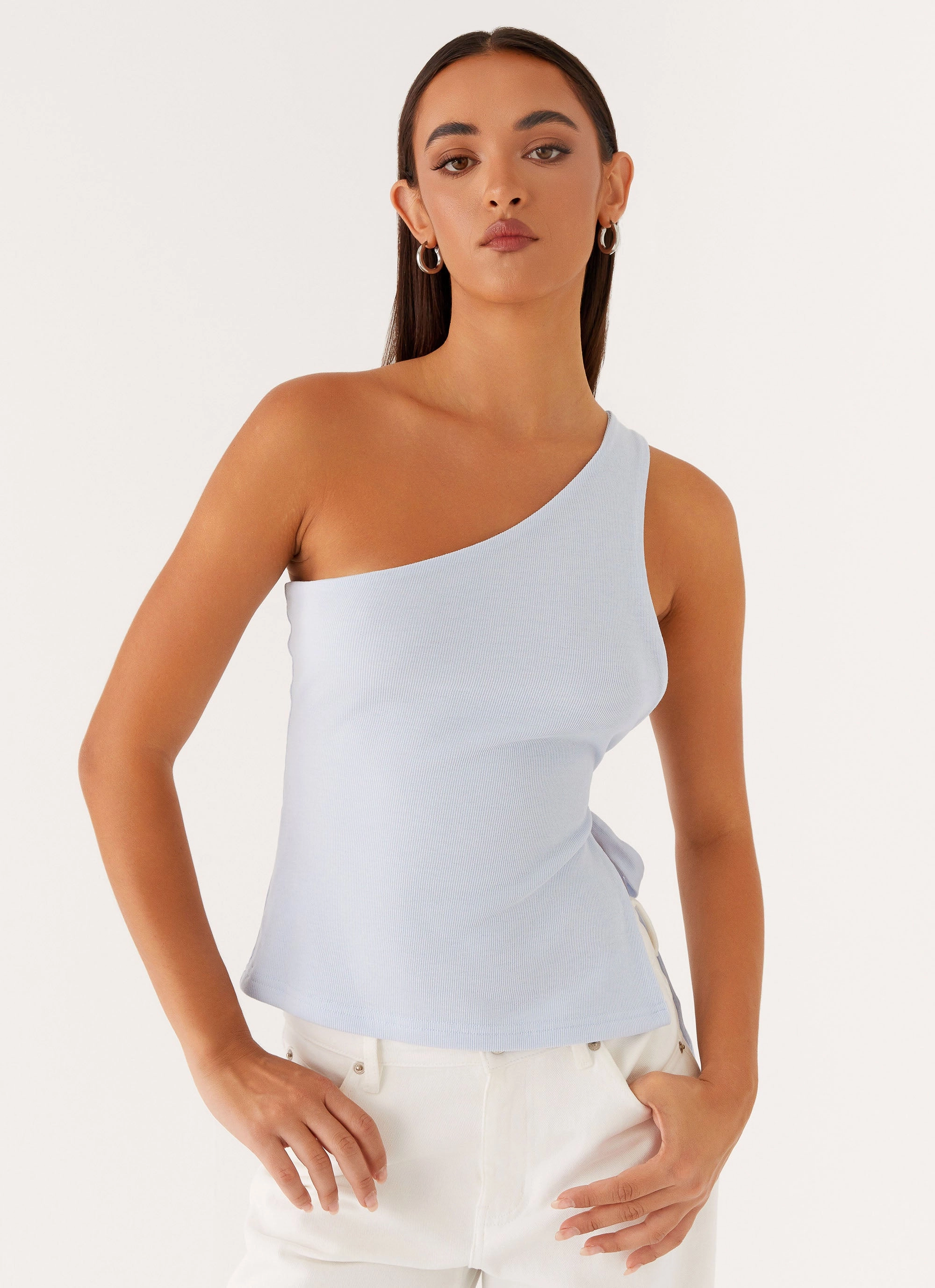 Safiya One Shoulder Top - Blue industrial use