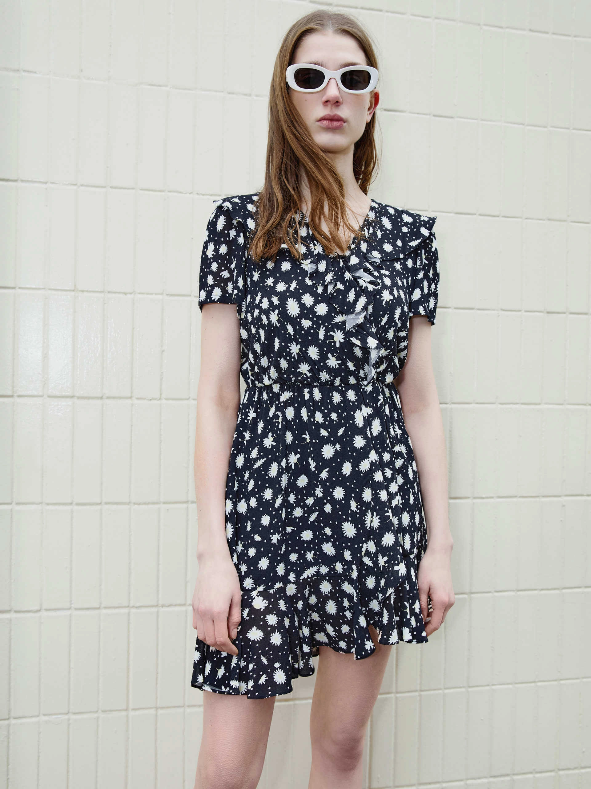 Light Fall V Neckline Wrap Dress