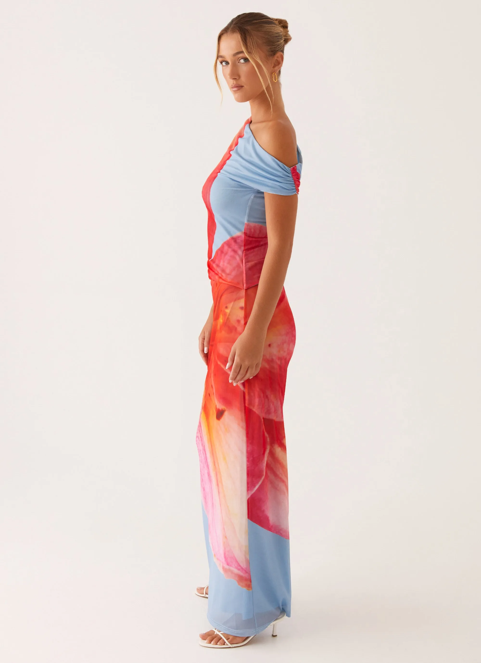 Santa Monica Maxi Dress - Blue Floral and Effortless fit dress.