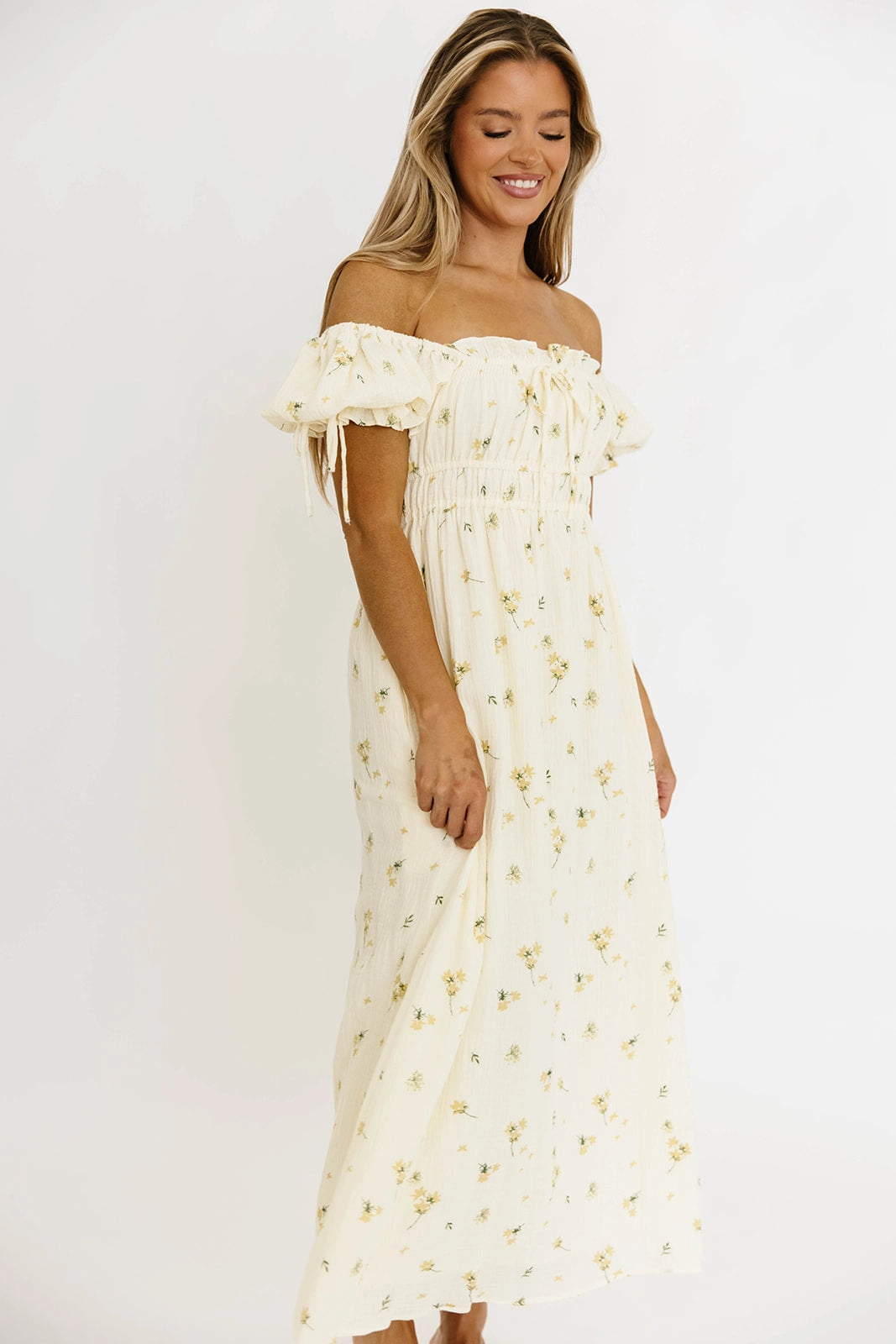 Trendy Vibe Savanna Steppe 100% Cotton Dress in Cream - Bump Friendly & Inclusive Sizing (S-3XL)