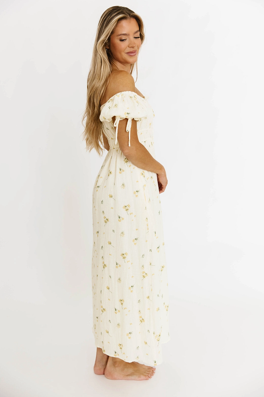 Casual Comfort Wear Savanna Steppe 100% Cotton Dress in Cream - Bump Friendly & Inclusive Sizing (S-3XL)