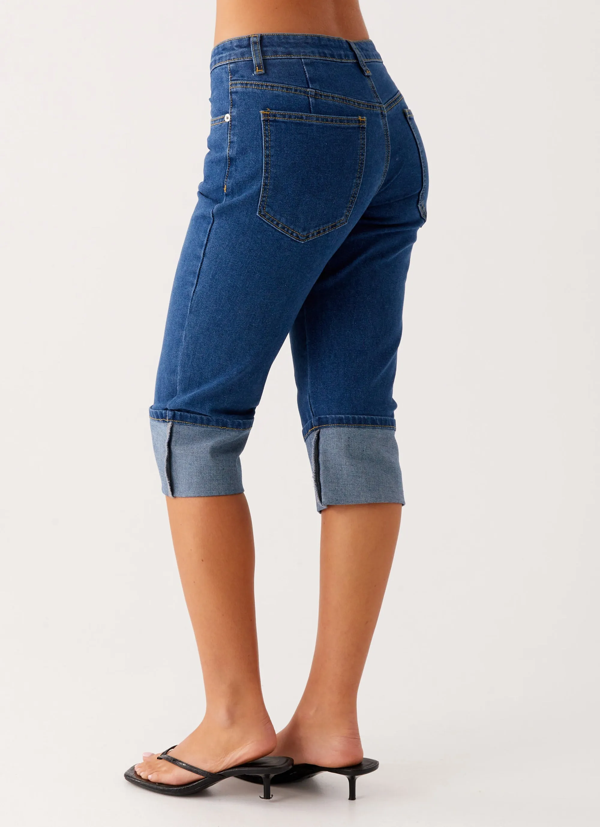 Saylor Denim Capri Jeans - Indigo Daily Wear Breathable Classic