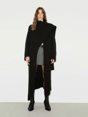 Scarf Collar Longline Cardigan Ultra Fine Gauge Airflow channels