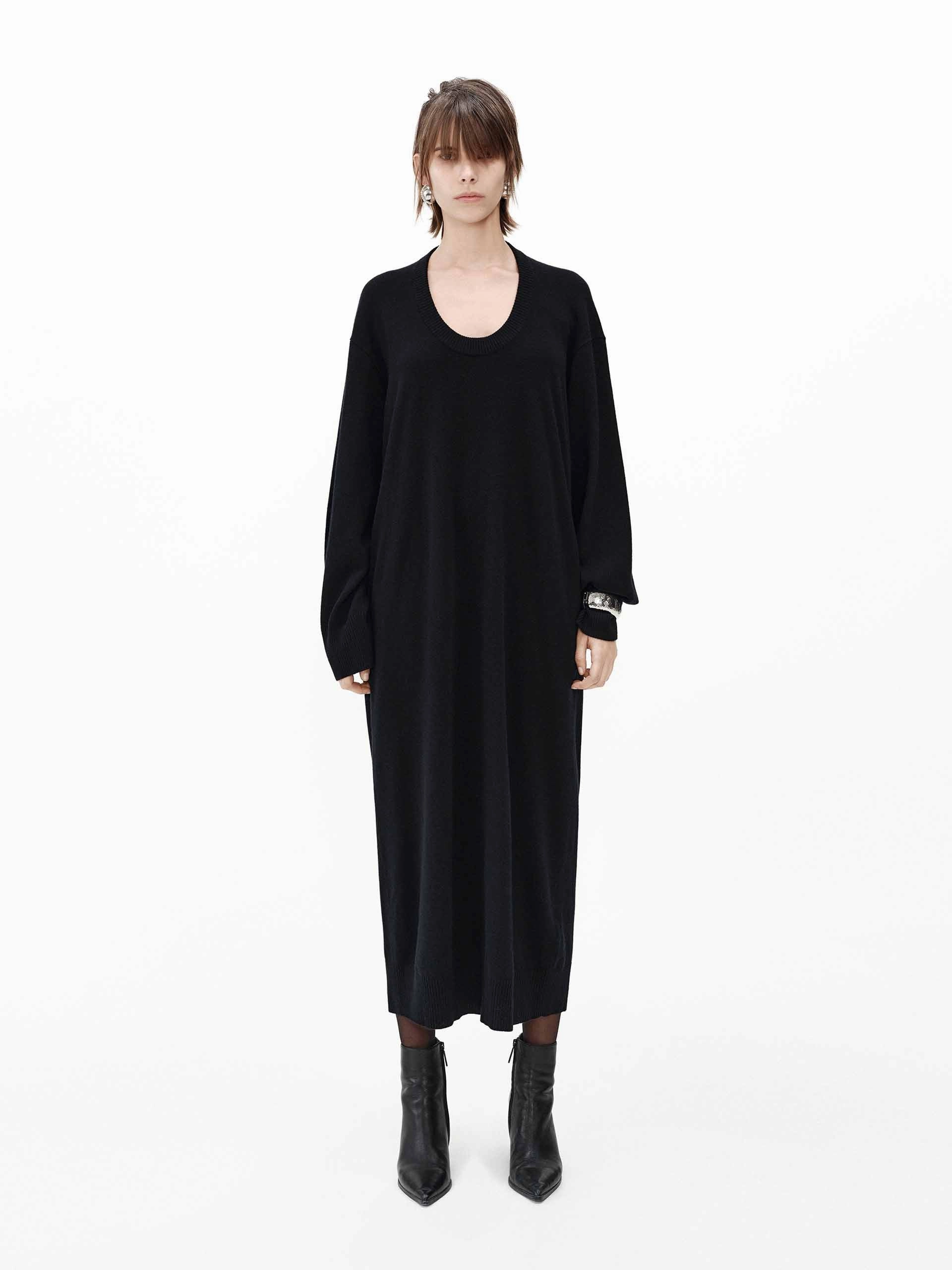 Sustainable-Lining Moment Soft Scoop Neck Loose Dress