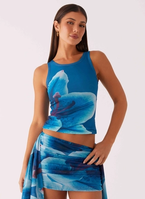 persona ready - to - wear Edera Tank - Turquoise Floral