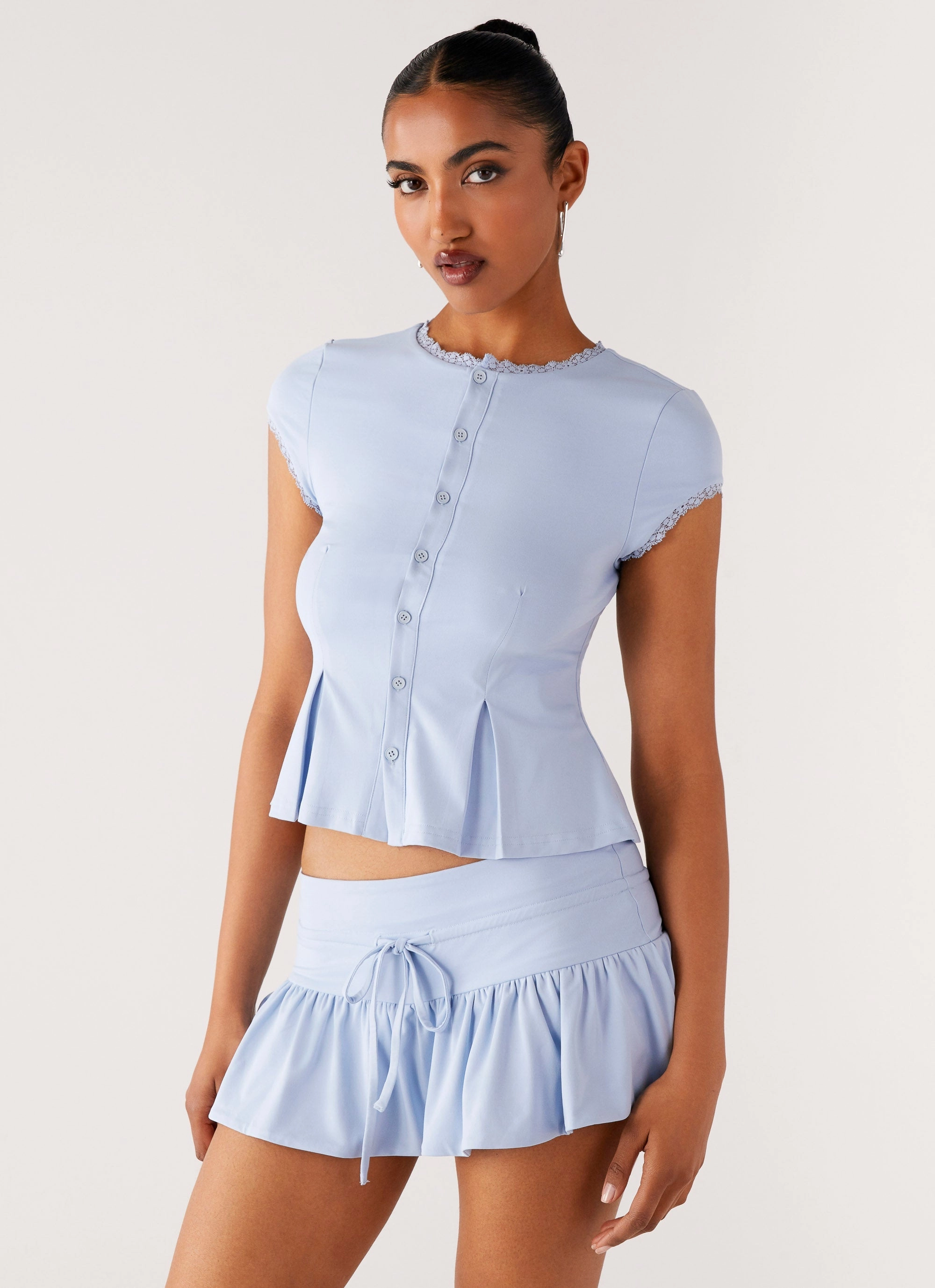 Landon Button Up Top - Blue bit