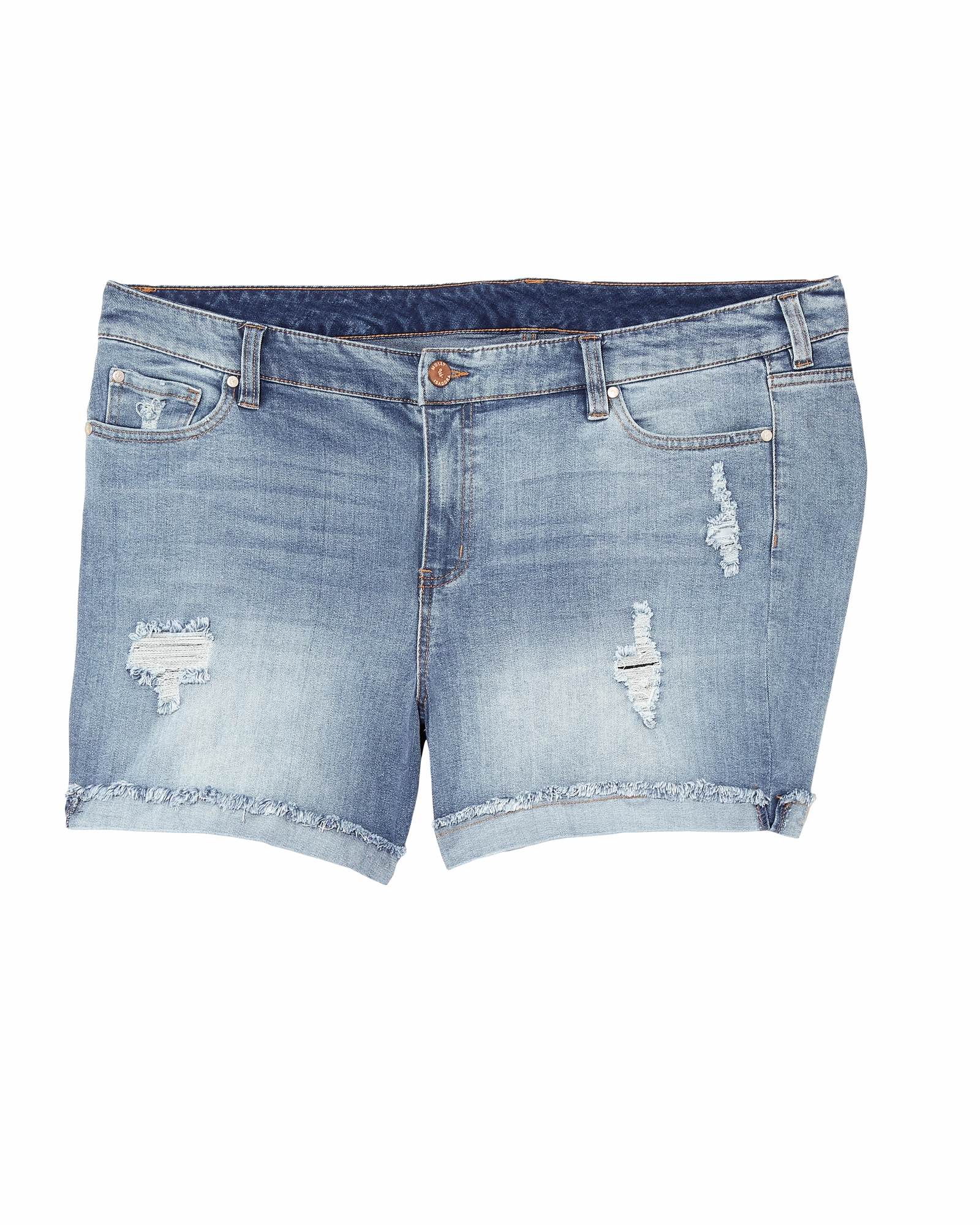 Sunnyside Distressed Short with Cuffed Fray Hem | Light Wash Street Basics Breathable fabric