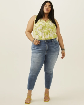 Smooth Breathable Easy Pair Naomi Cropped Straight Leg Jean | Medium Wash