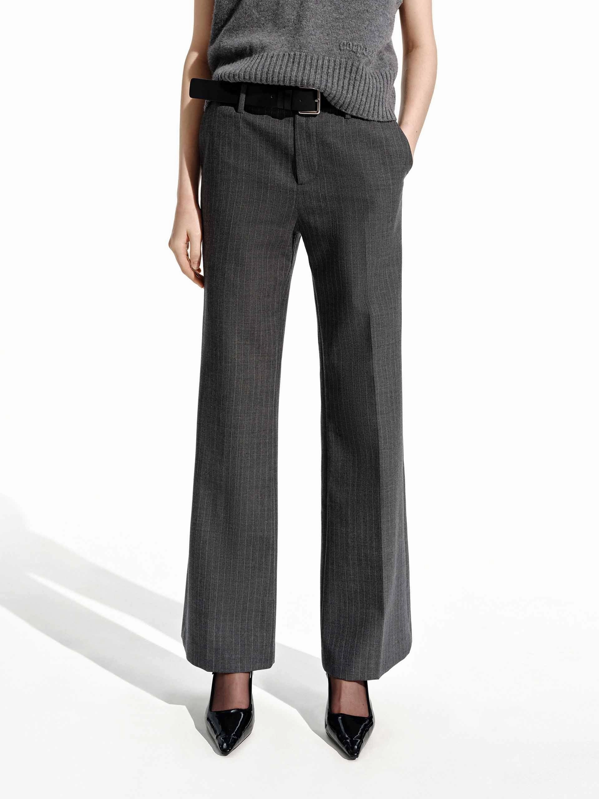 Wool Blend Pinstriped Pants Perfectly Fit