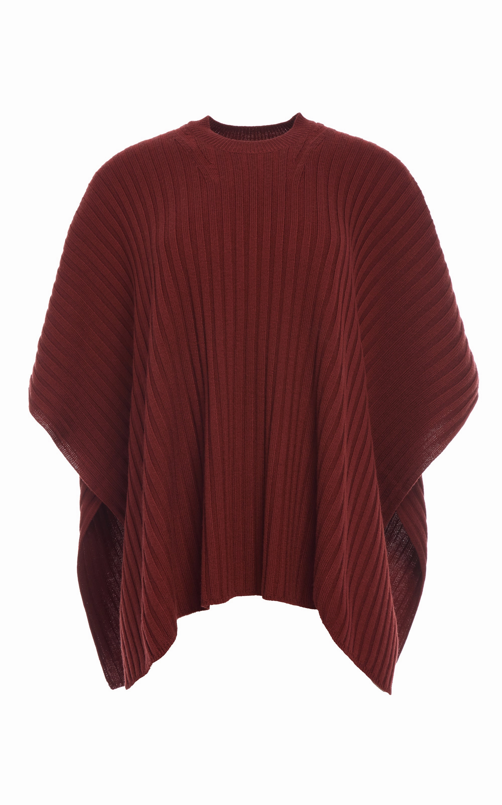 Autumn favorite Water Repellent Treatment Baron Knit Cropped Poncho in Burnt Sienna Merino Wool Cashmere