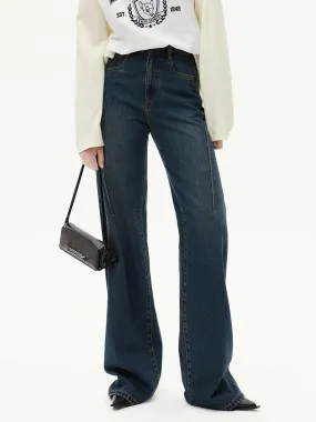 Seams Detail Straight Jeans All Style Fit