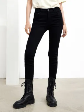 Antibacterial Technology Skinny Jeans Circular Knit Construction Urban Style