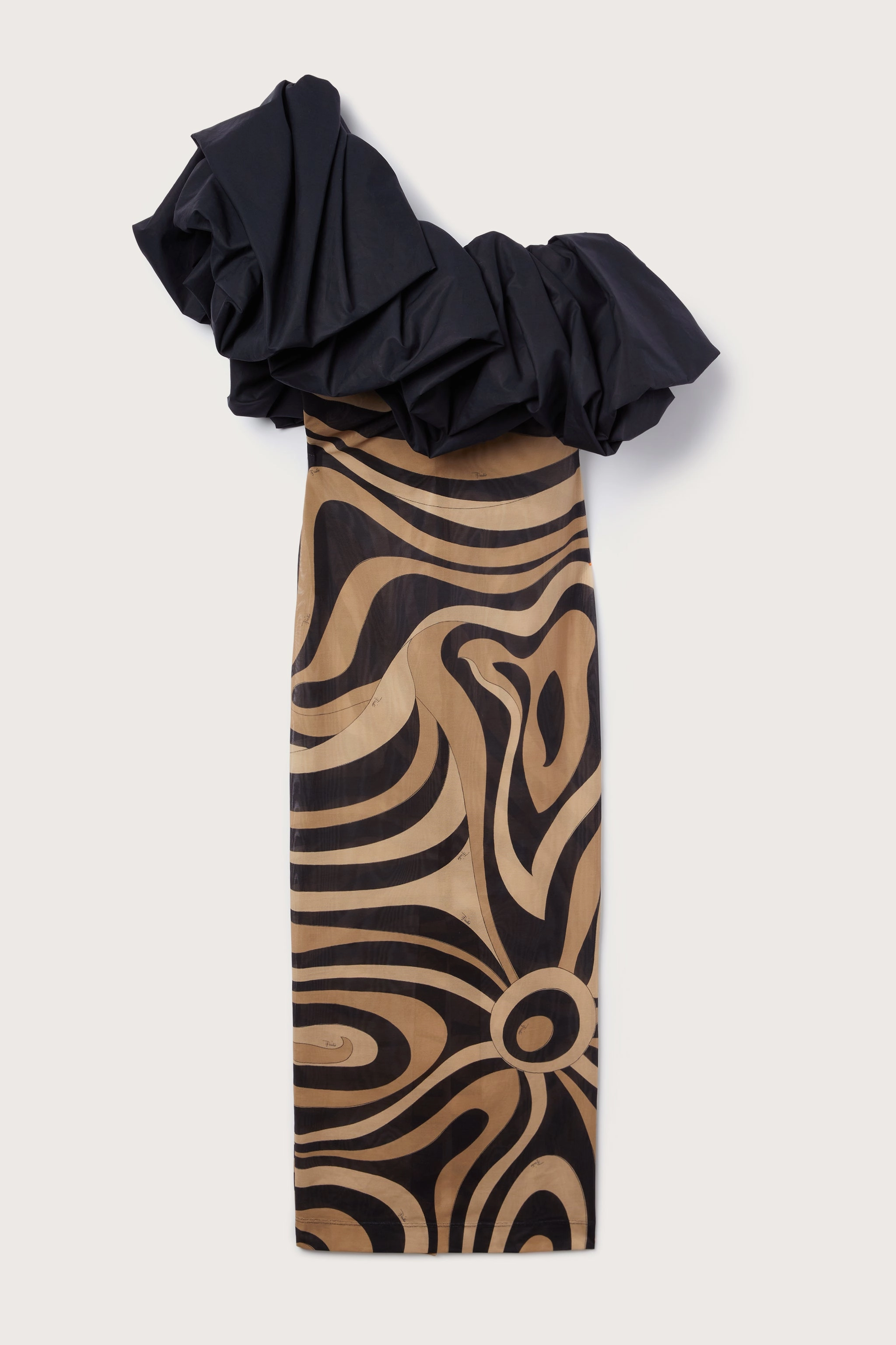 Body Harmony Fashion Essential Marmo Print One Shoulder Dress