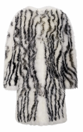 Warm Lining Ebel Coat in Ivory & Black Cashmere Shearling