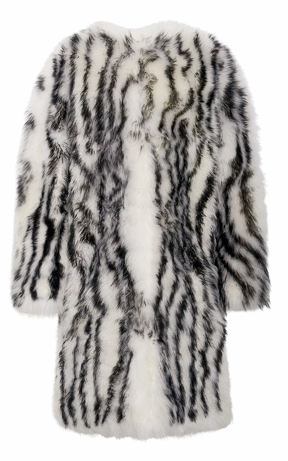 Warm Lining Ebel Coat in Ivory & Black Cashmere Shearling