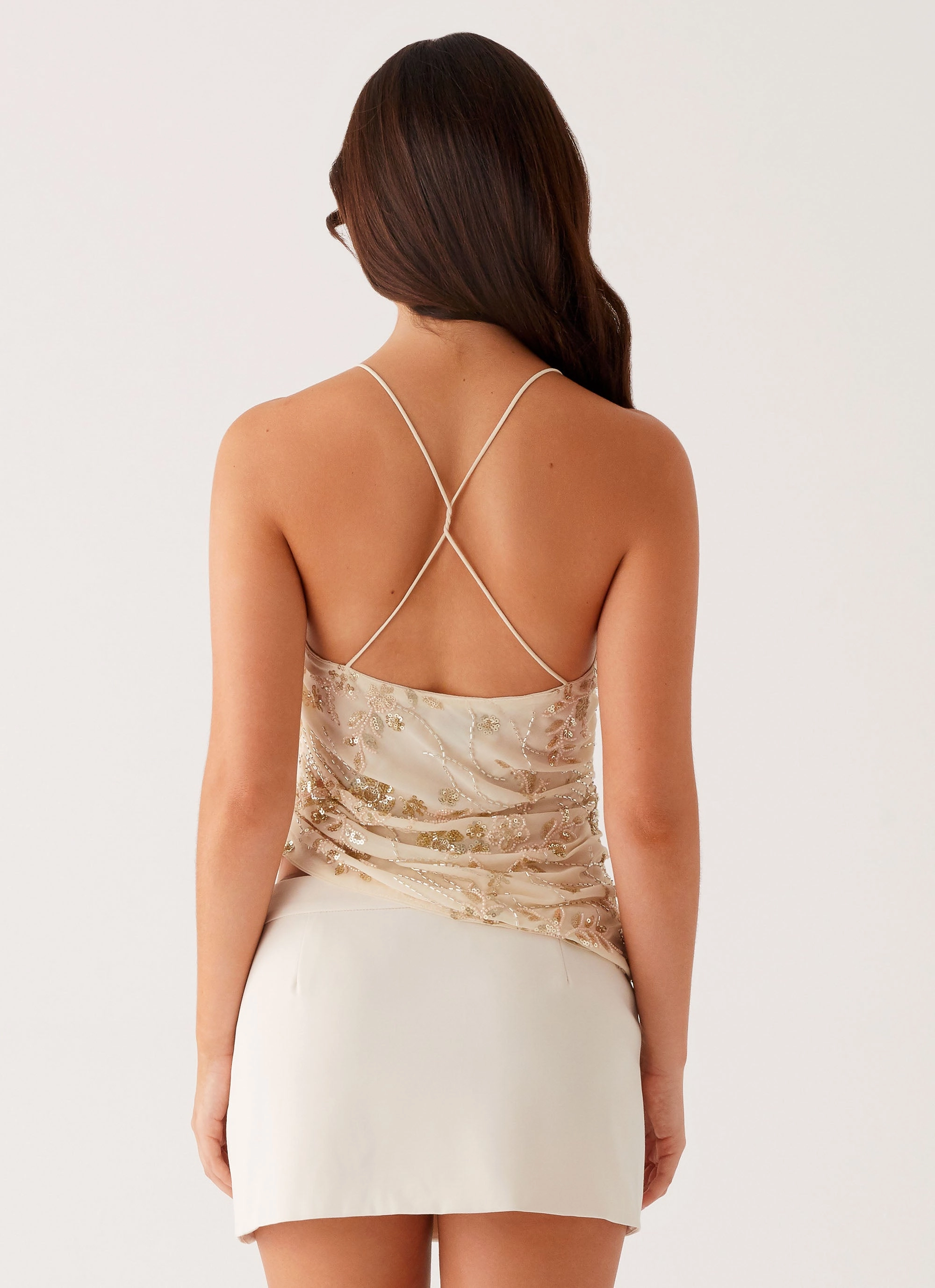 Sensor - Equipped Seona Beaded Top - Ivory