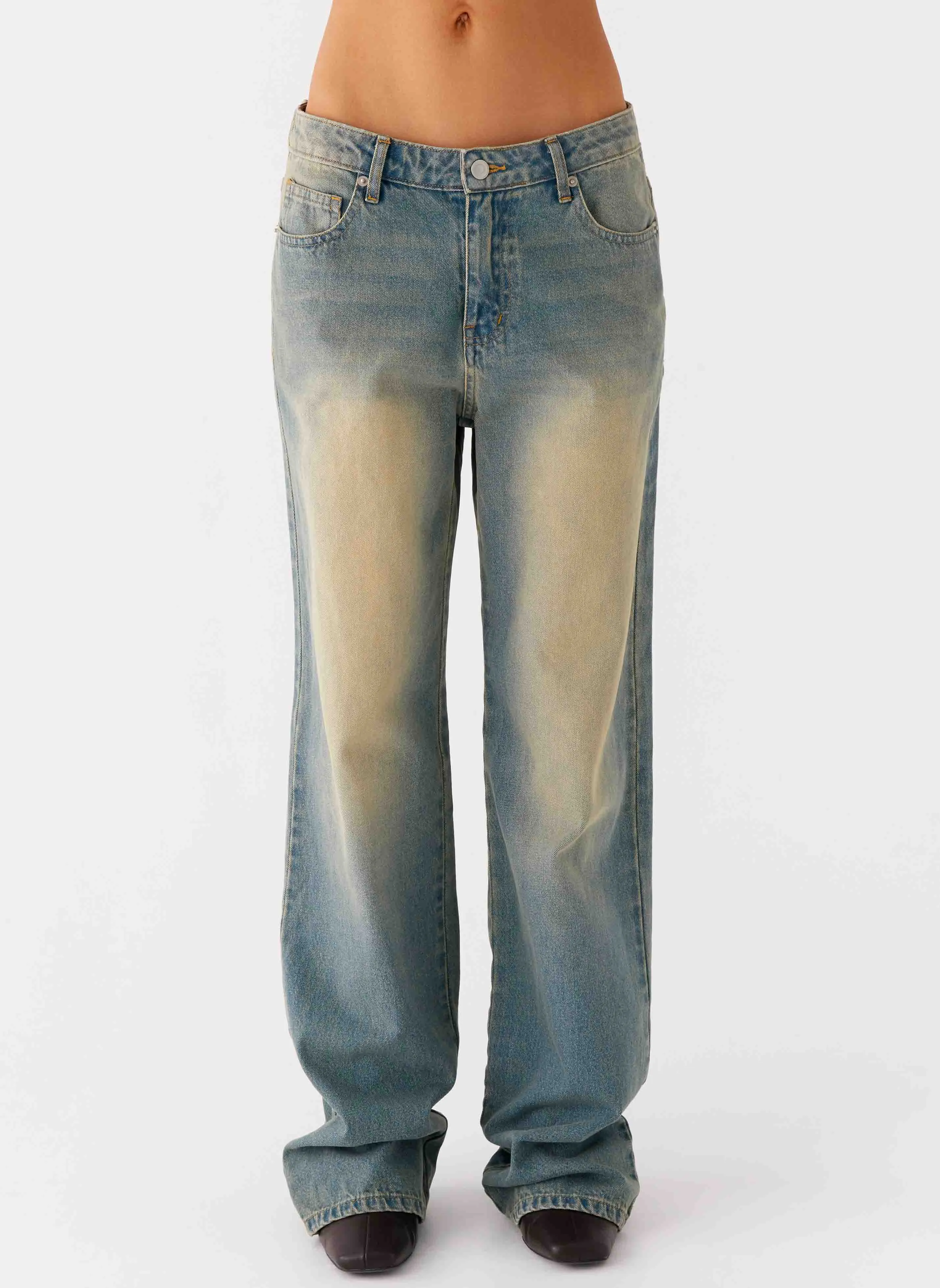 Shopping Day Slim San Diego Straight Leg Jeans - Blue Wash