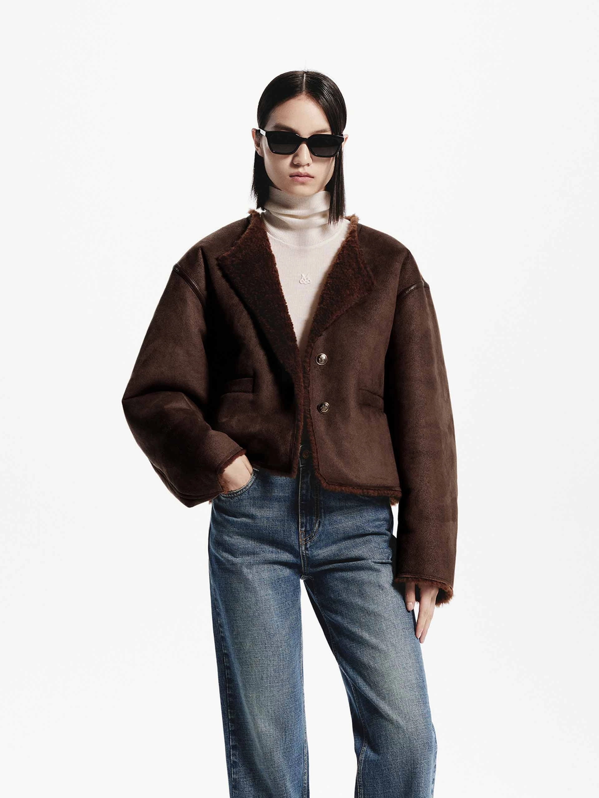 Shearling Cropped Jacket heirloom InsulatedLayer
