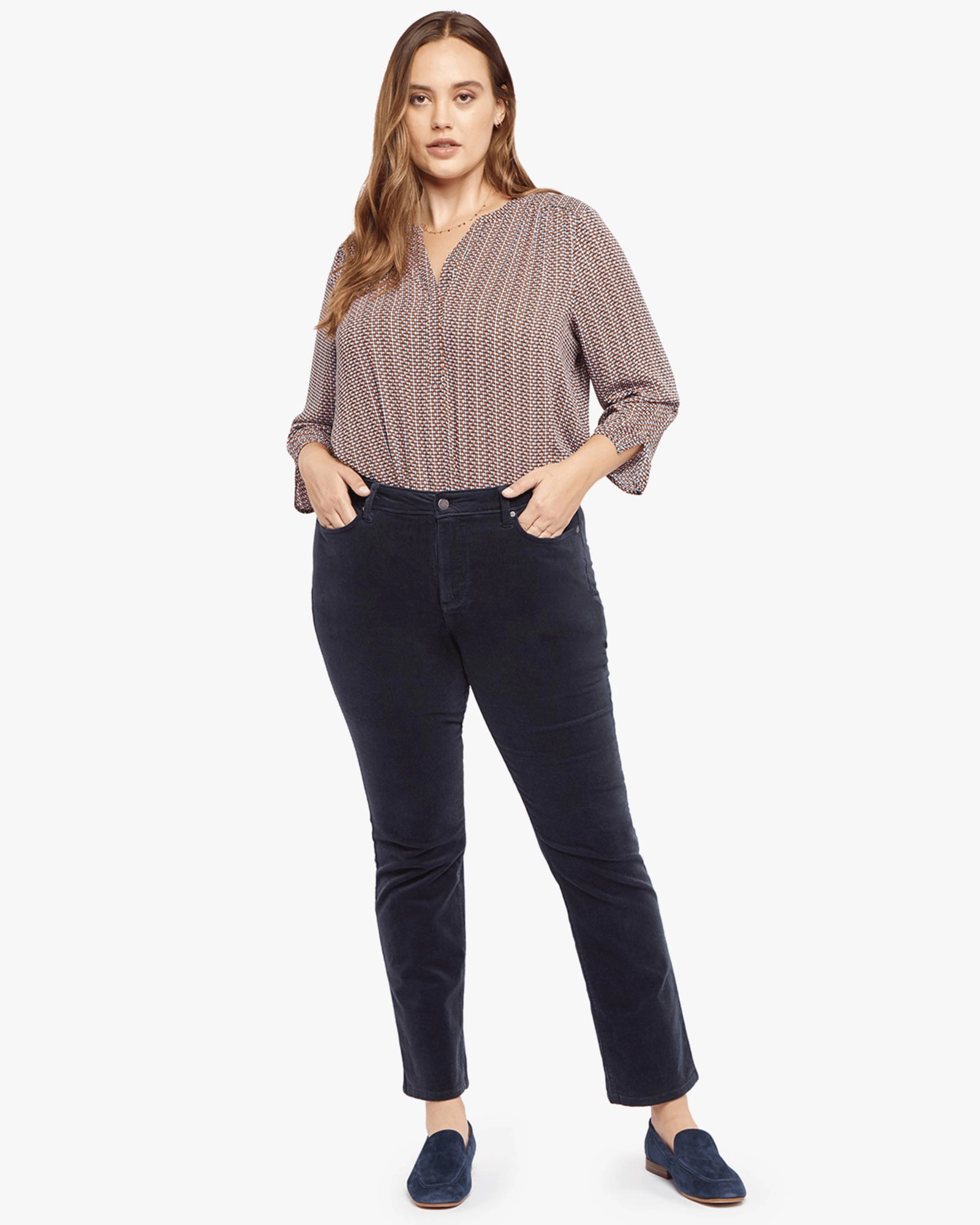 Relaxed Waistband Holiday Vibes High Quality Sheri Slim Pant | Oxfordnavy