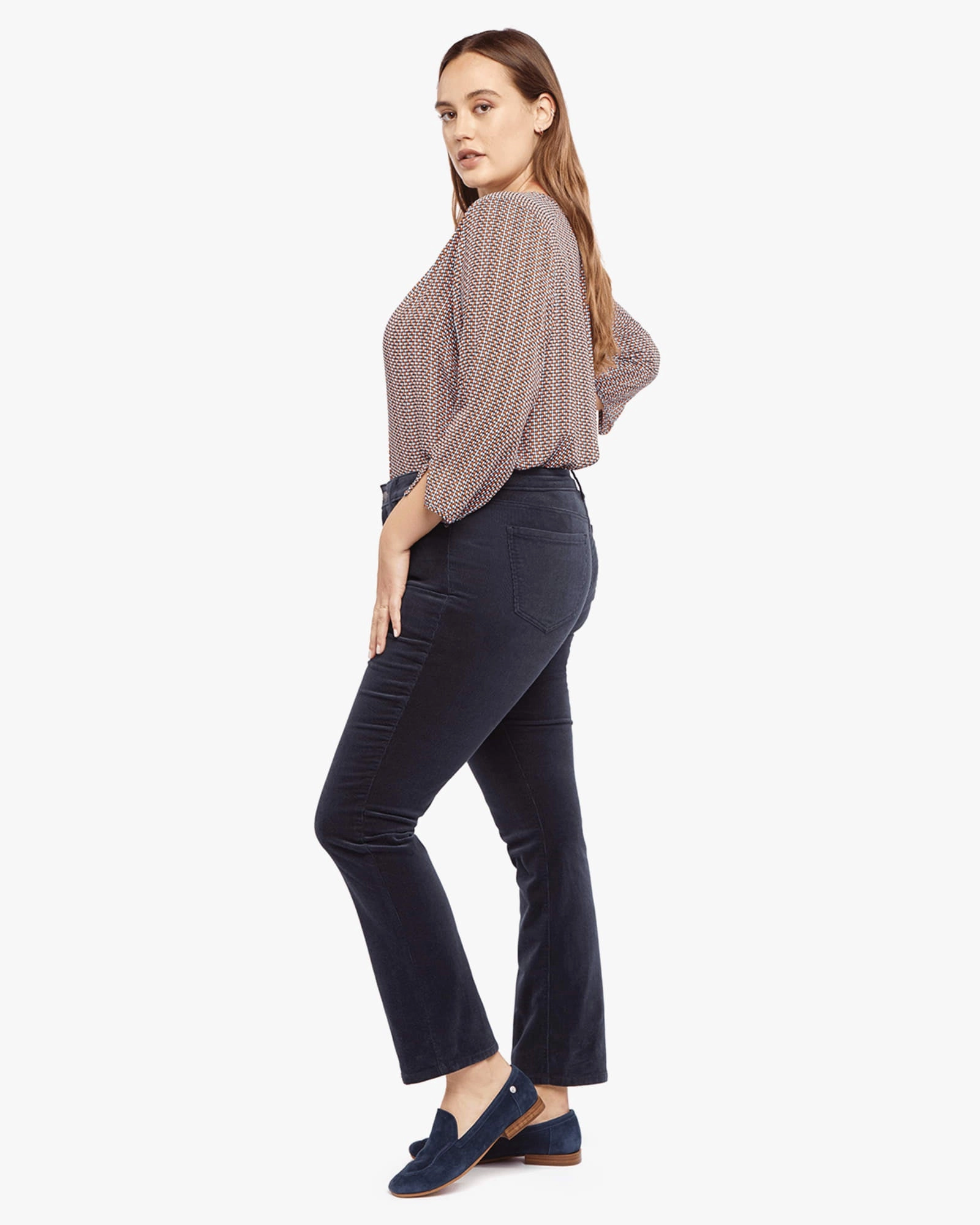 Sheri Slim Pant | Oxfordnavy Elegant Vibrant Textured
