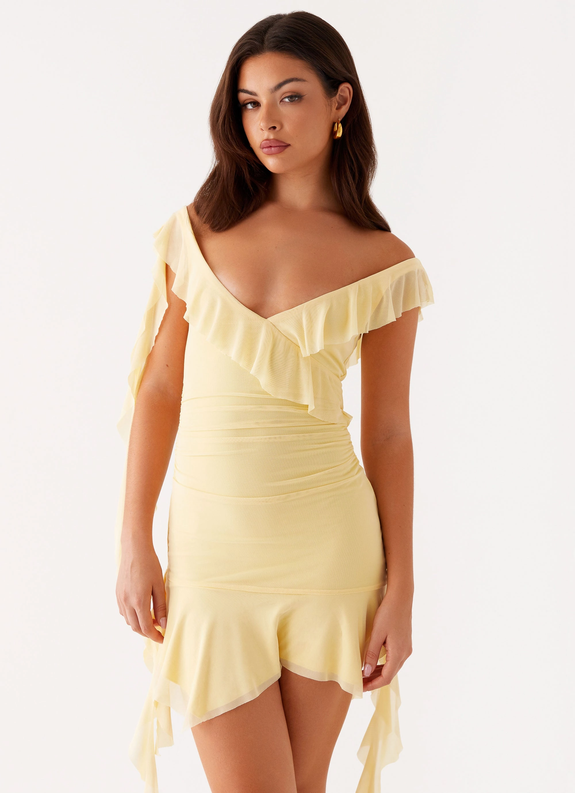 Silky Layer Shona Mini Dress - Yellow