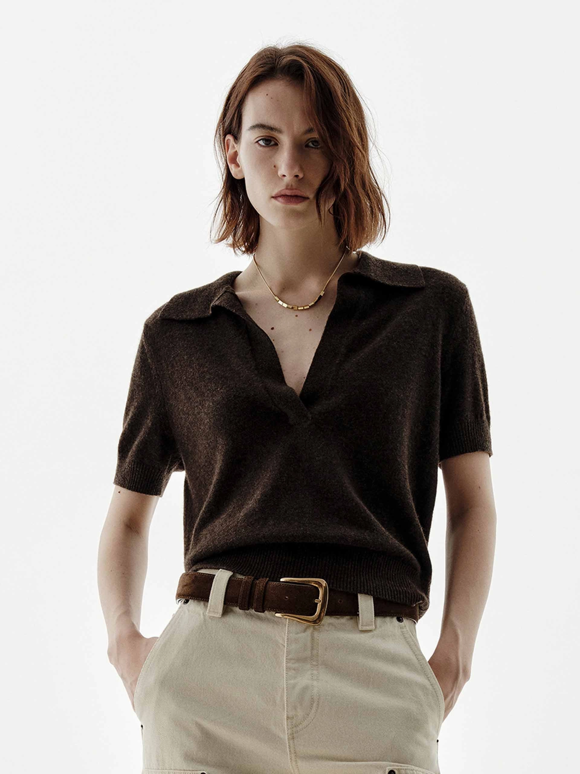 No Fuss Cold Season Short Sleeves V-neck Sweater