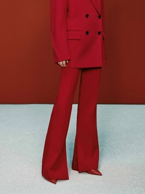 Durable Stitching Breathable Wear Fit Side Slit Flares Pants