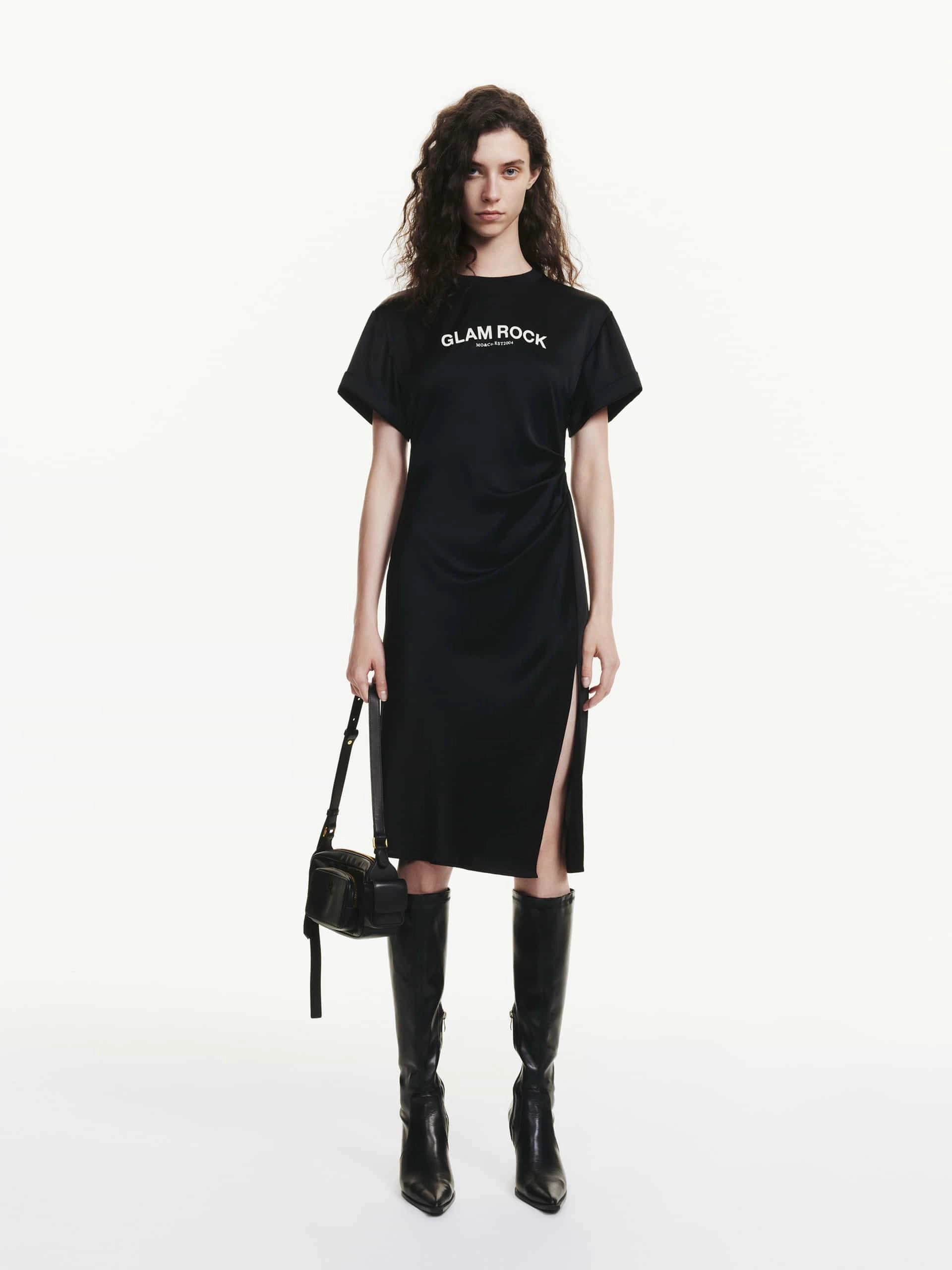 Side Slit Pleated Dress Clean Fit Petite friendly