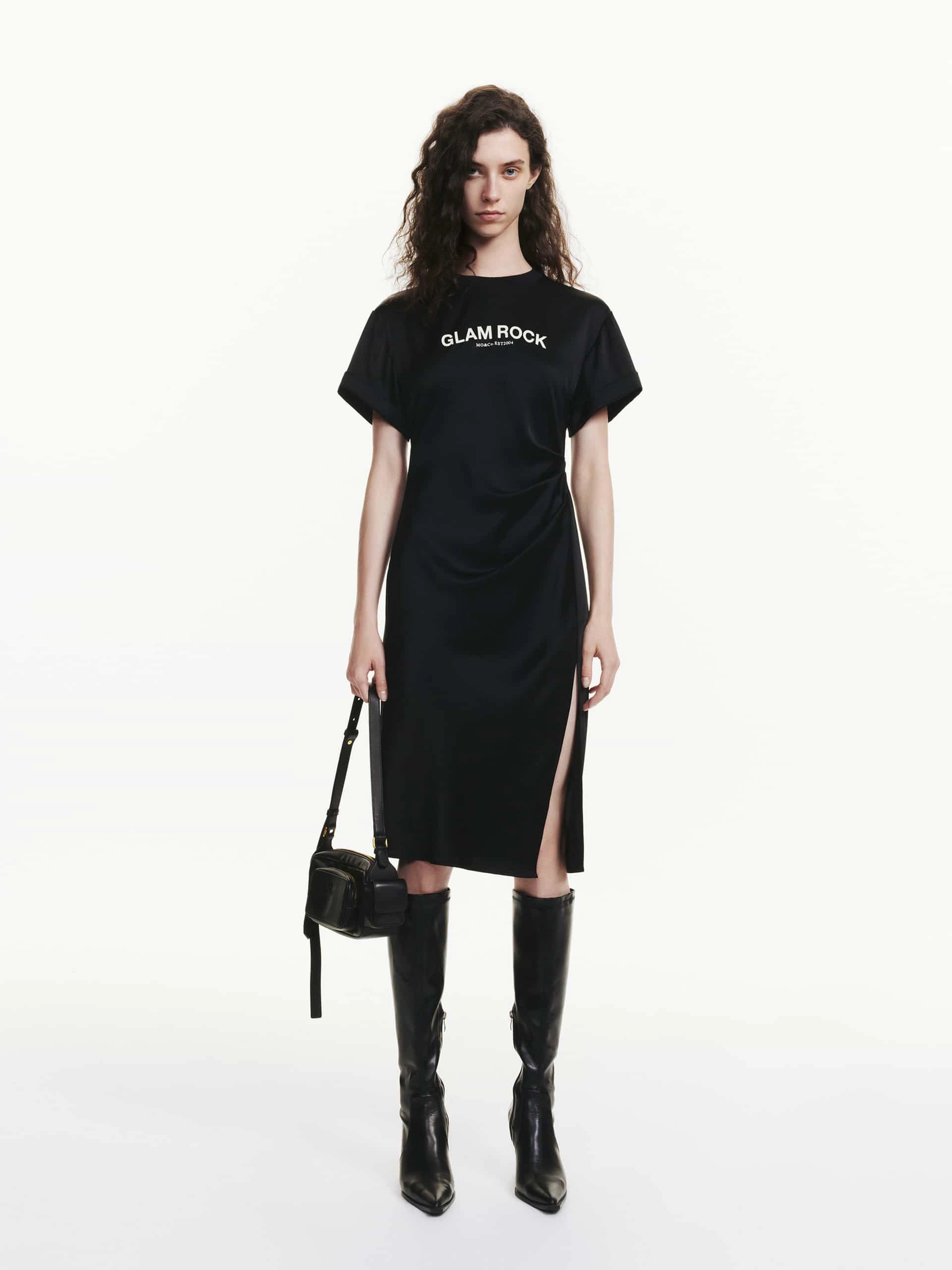 Side Slit Pleated Dress Feminine Design Feminine Touch