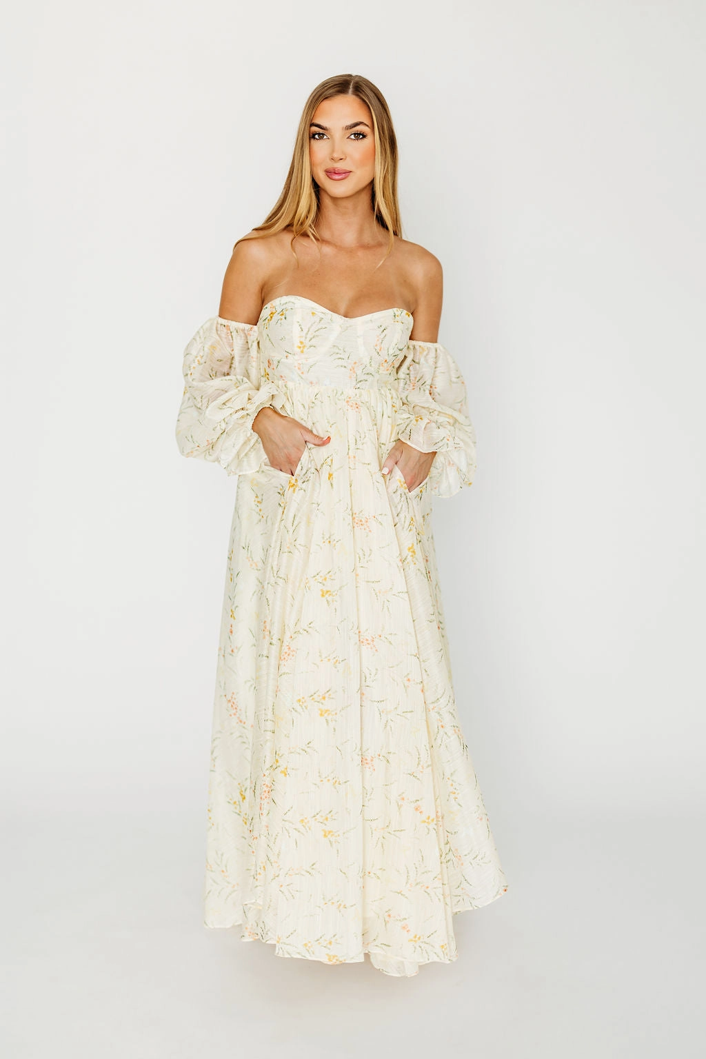 Ryder Grace Maxi Dress in Cream Quick-Dry