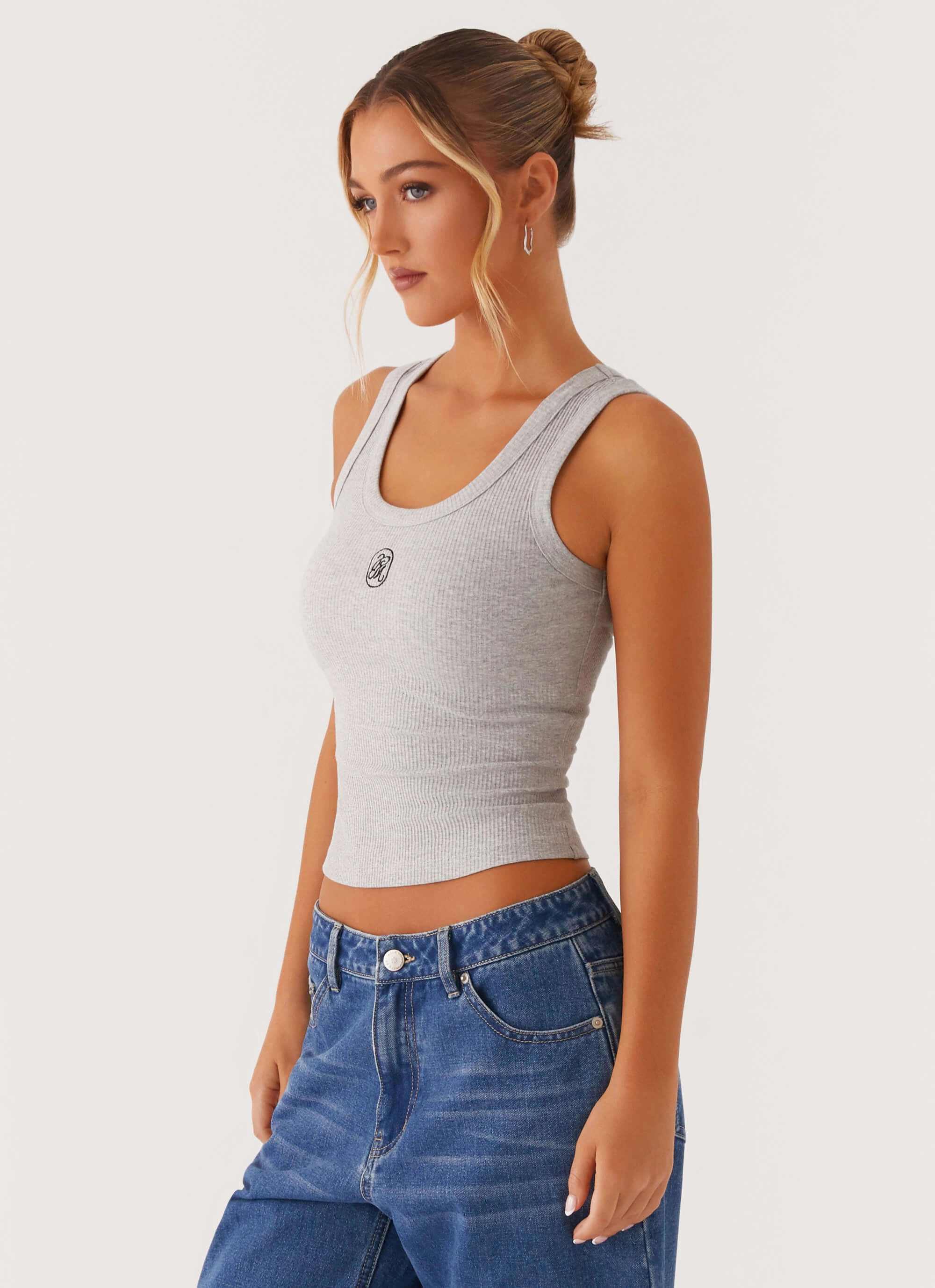 Signature Tank Top - Light Grey Marle Mining - capable