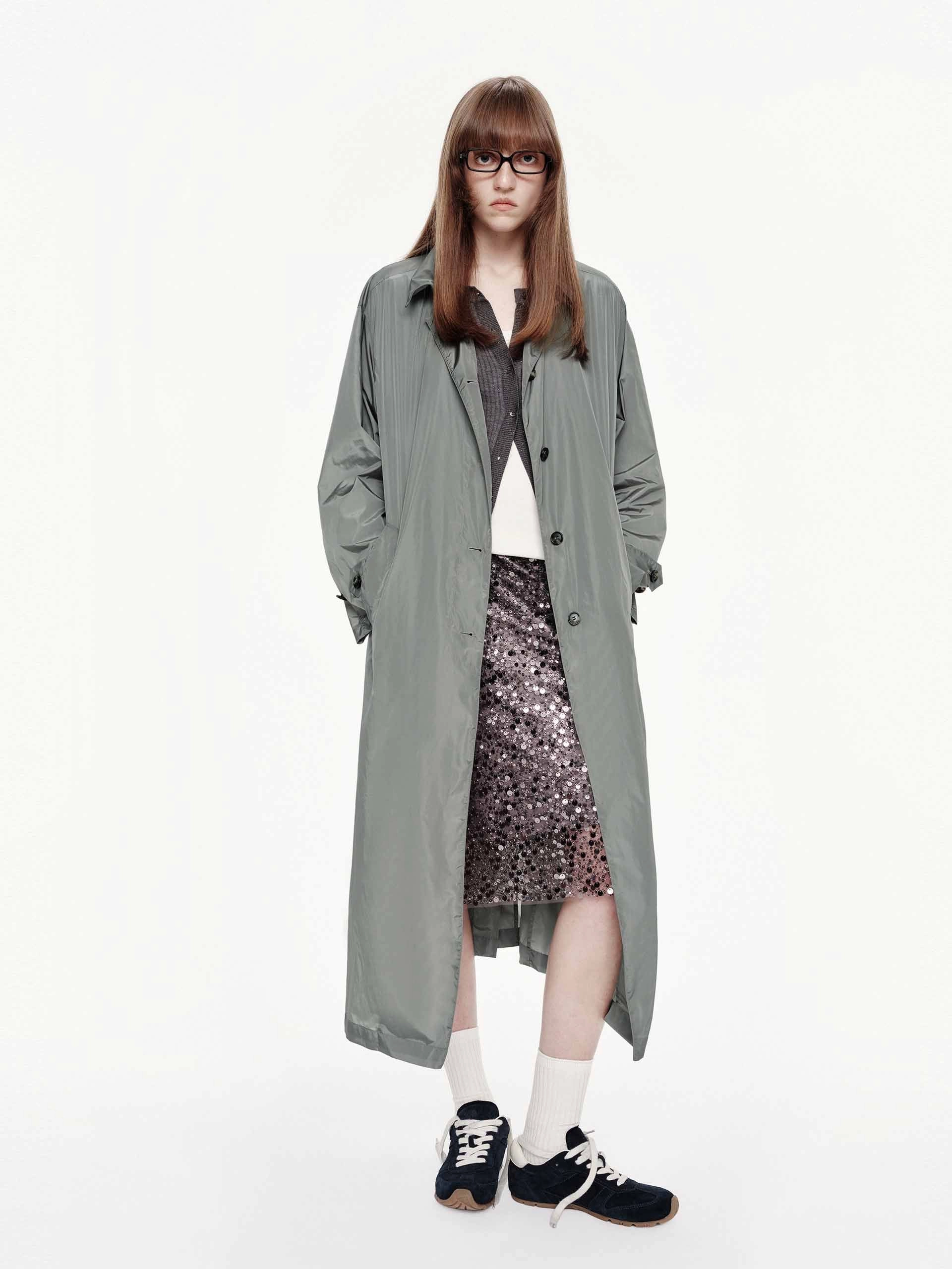Lightweight Button Trench Coat Simple Urban Layer