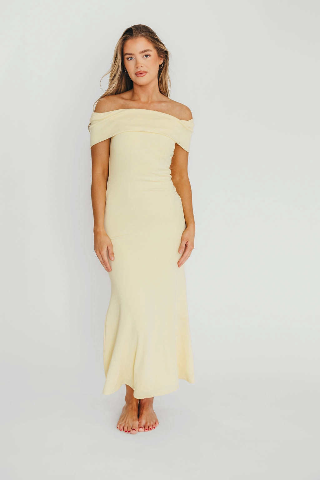 Monroe Dress in Butter Yellow - Bump Friendly Eco-friendly