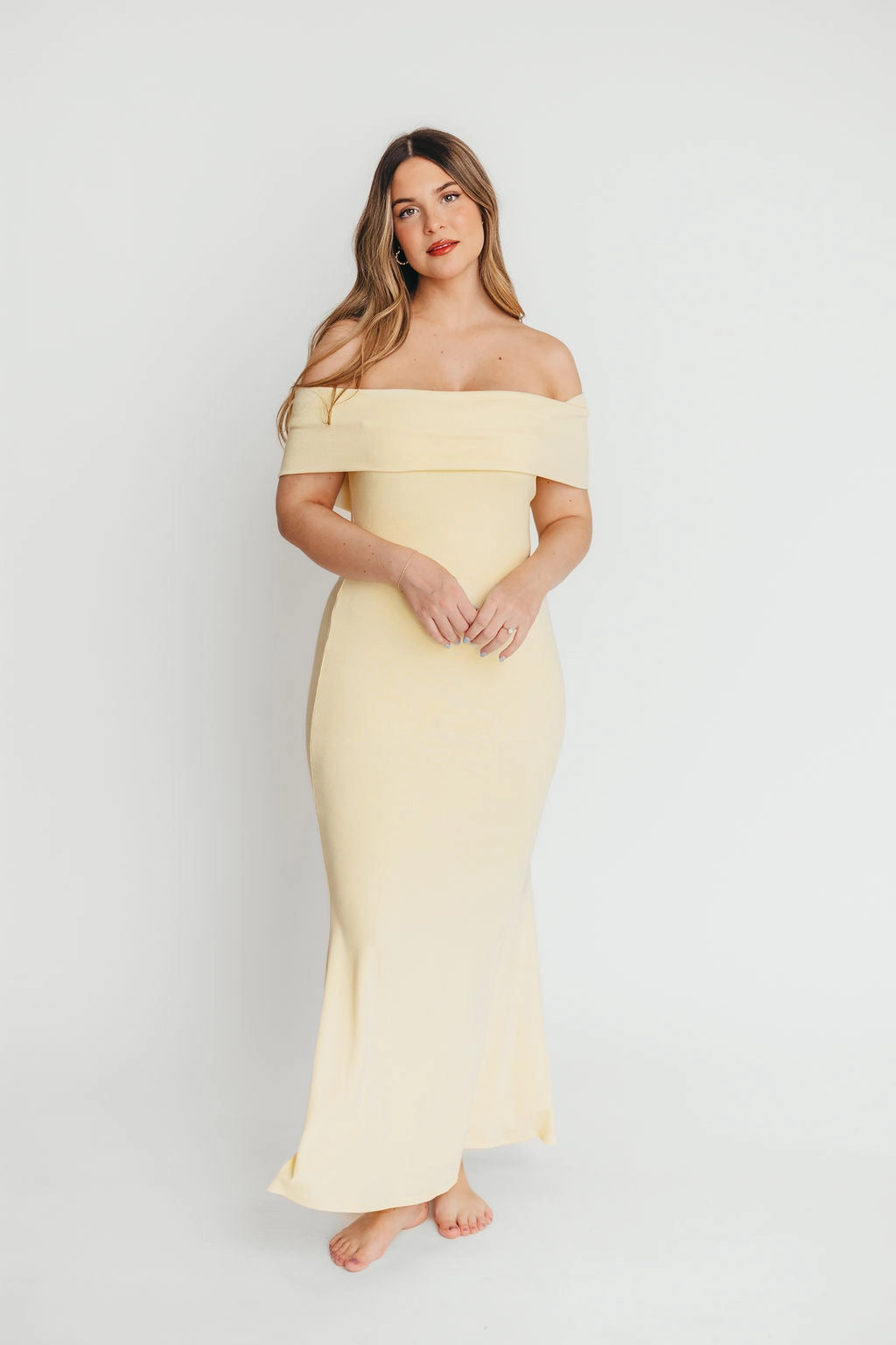 Monroe Dress in Butter Yellow - Bump Friendly Pure Piece NoiseFreeFabric