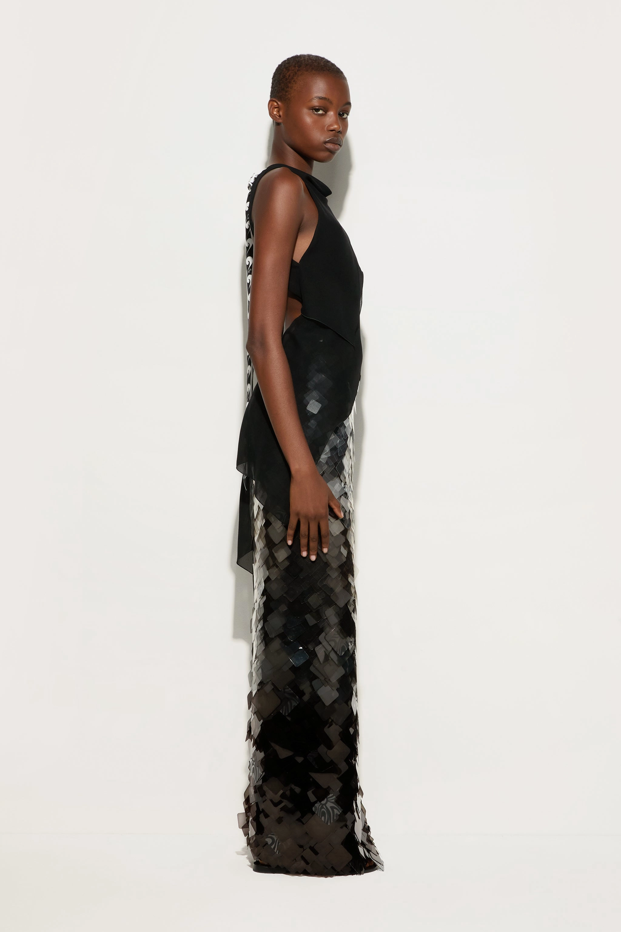 Soft Appeal Sharp Profile Silk Long Dress With Embroidery And Sequins